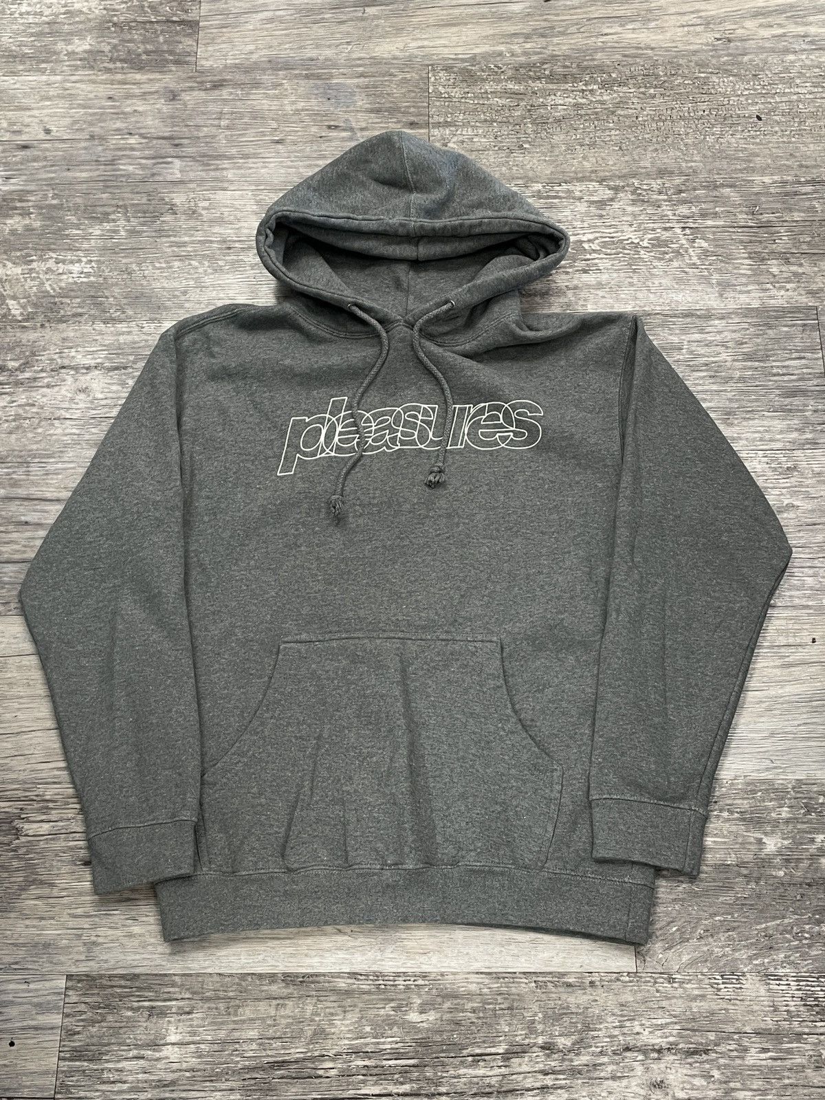 Pleasures Pleasures Grey Drawstring Hoodie | Grailed