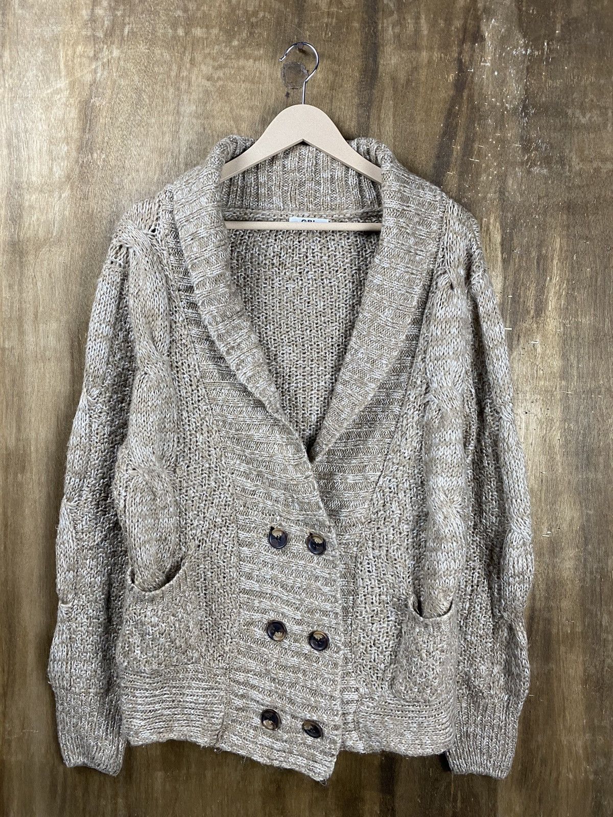 Homespun Knitwear Grl japan brown cardigan Knitwear #Z081 Size US M / EU 48-50 / 2 - 2 Thumbnail
