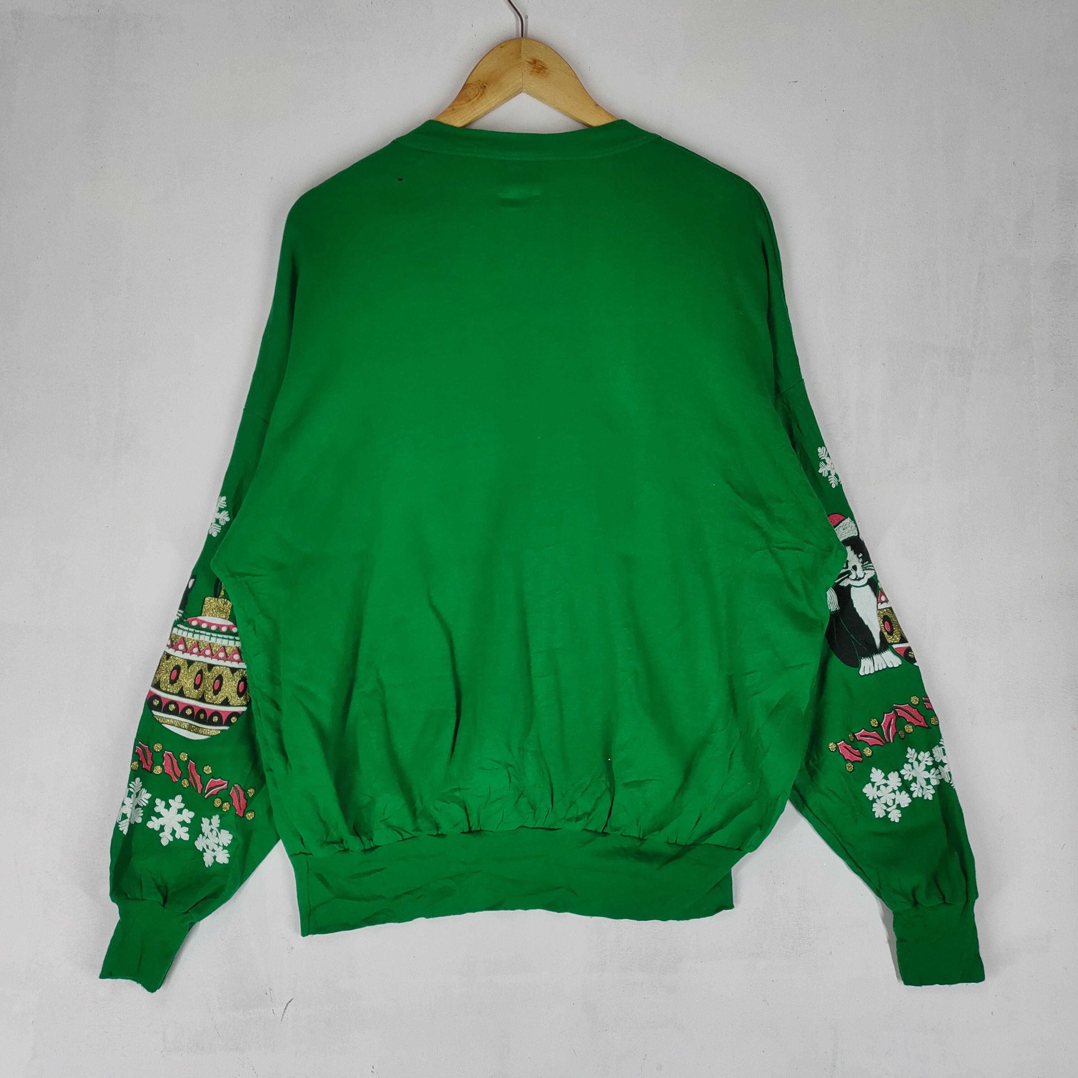Other CHRISTMAS FULL PRINTED Cat and Snow Flakes Sweatshirt Size US XL / EU 56 / 4 - 6 Thumbnail