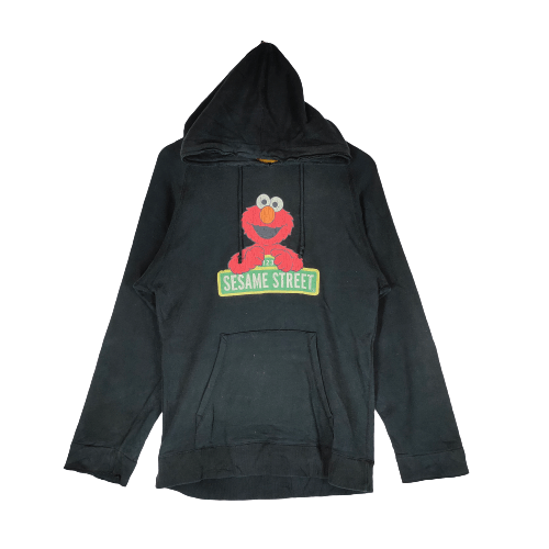 image of Vintage Sesame Street Elmo Character Hoodie Sweatshirt, Men's (Size Medium)