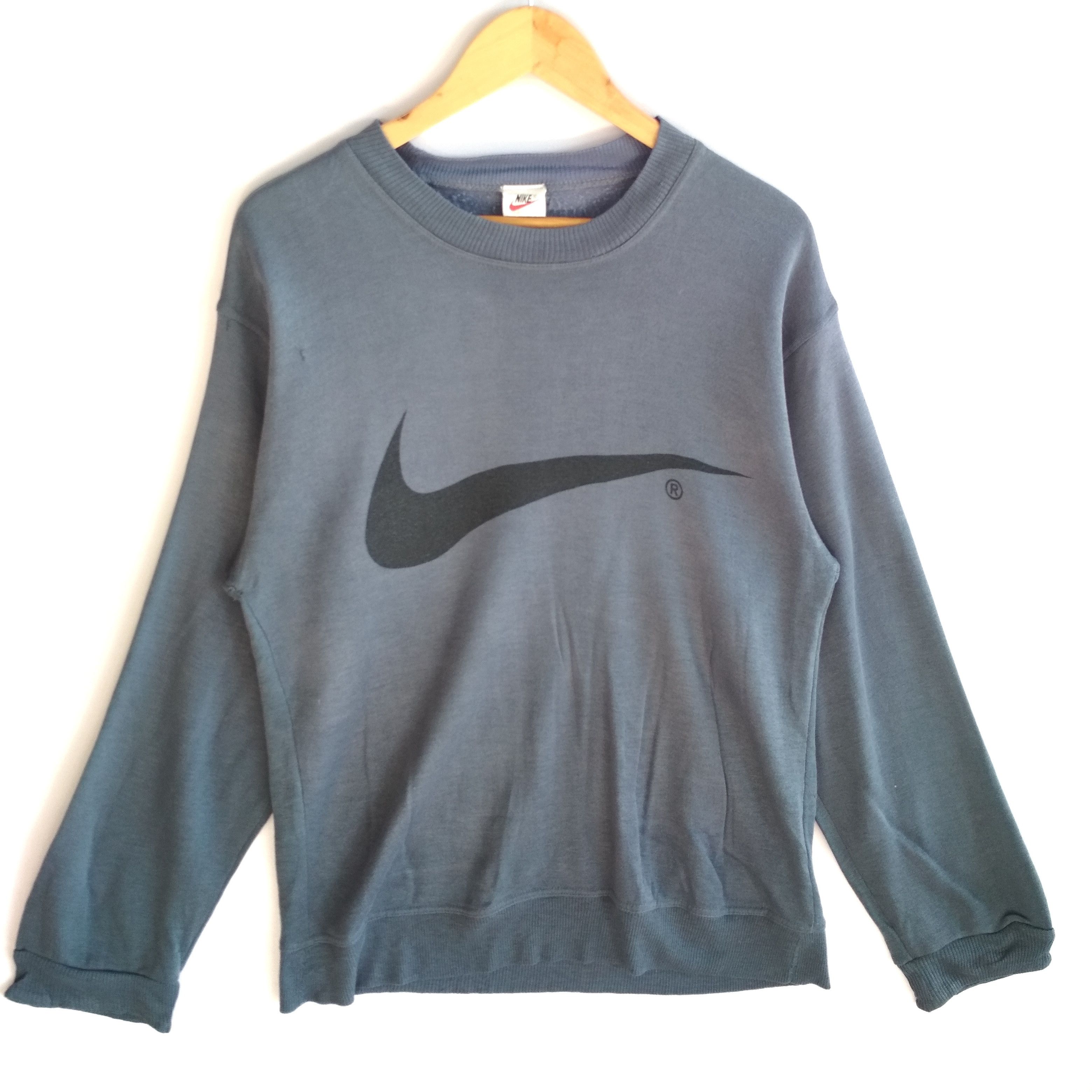Japanese Brand × Nike × Vintage NIKE VINTAGE 90s BIG SWOOSH SOFT MATERIAL SWEATSHIRT Size US M / EU 48-50 / 2 - 1 Thumbnail