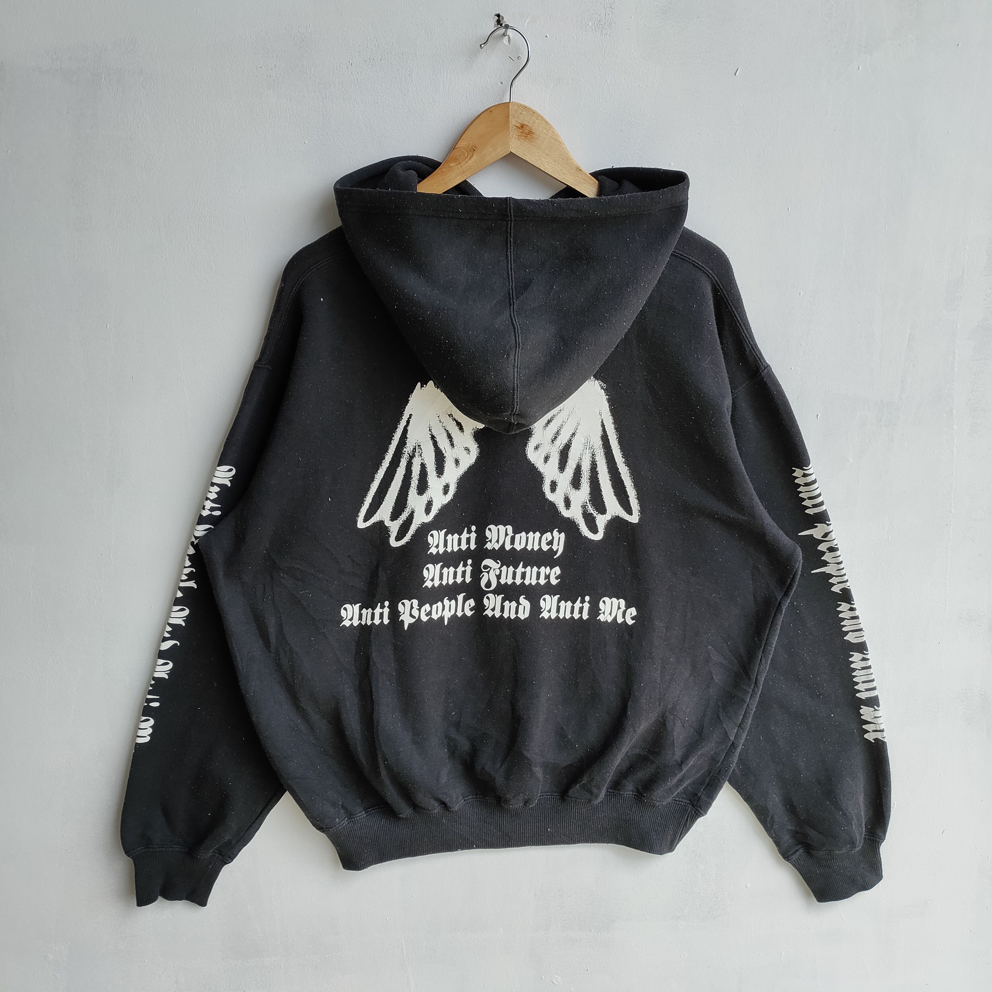 Other ANTI PEOPLE Side Tape Print Big Back Logo Hoodie Sweatshirt Size US XL / EU 56 / 4 - 4 Thumbnail