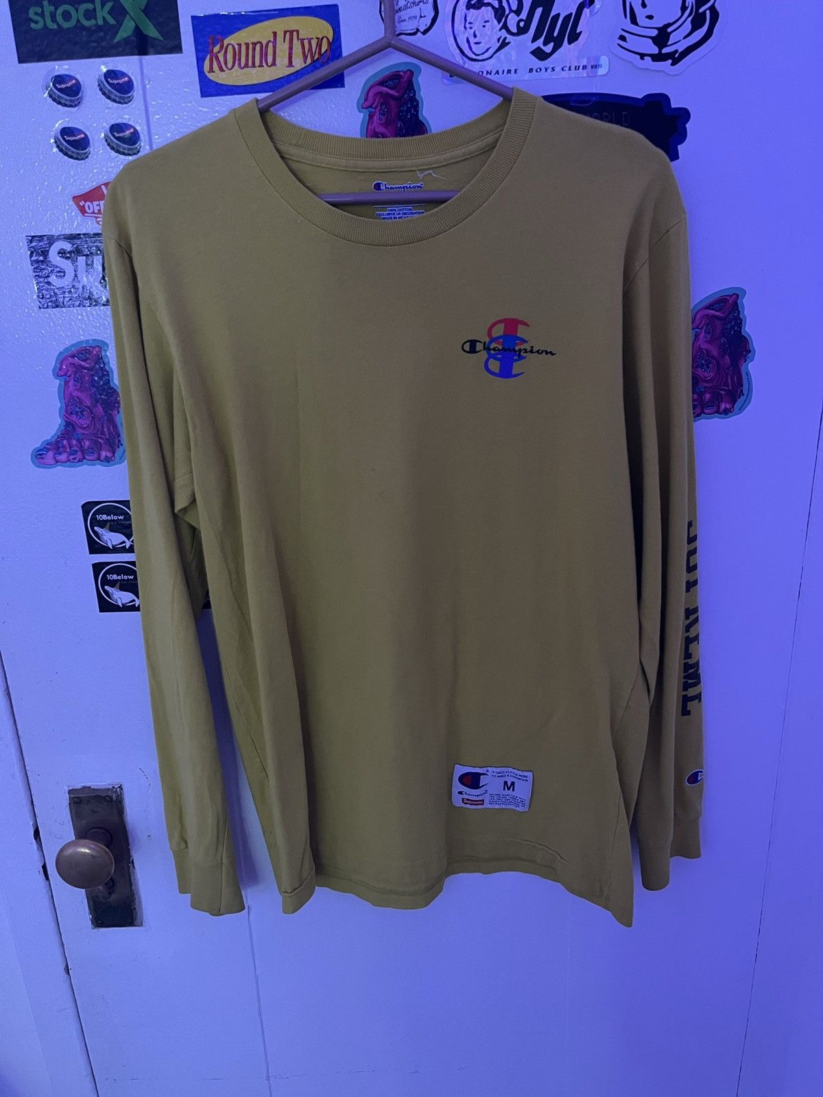 Supreme × Champion Stacked C L/S Tee Supreme Champion Stacked C L/S Tee White Men's - FW17 - US