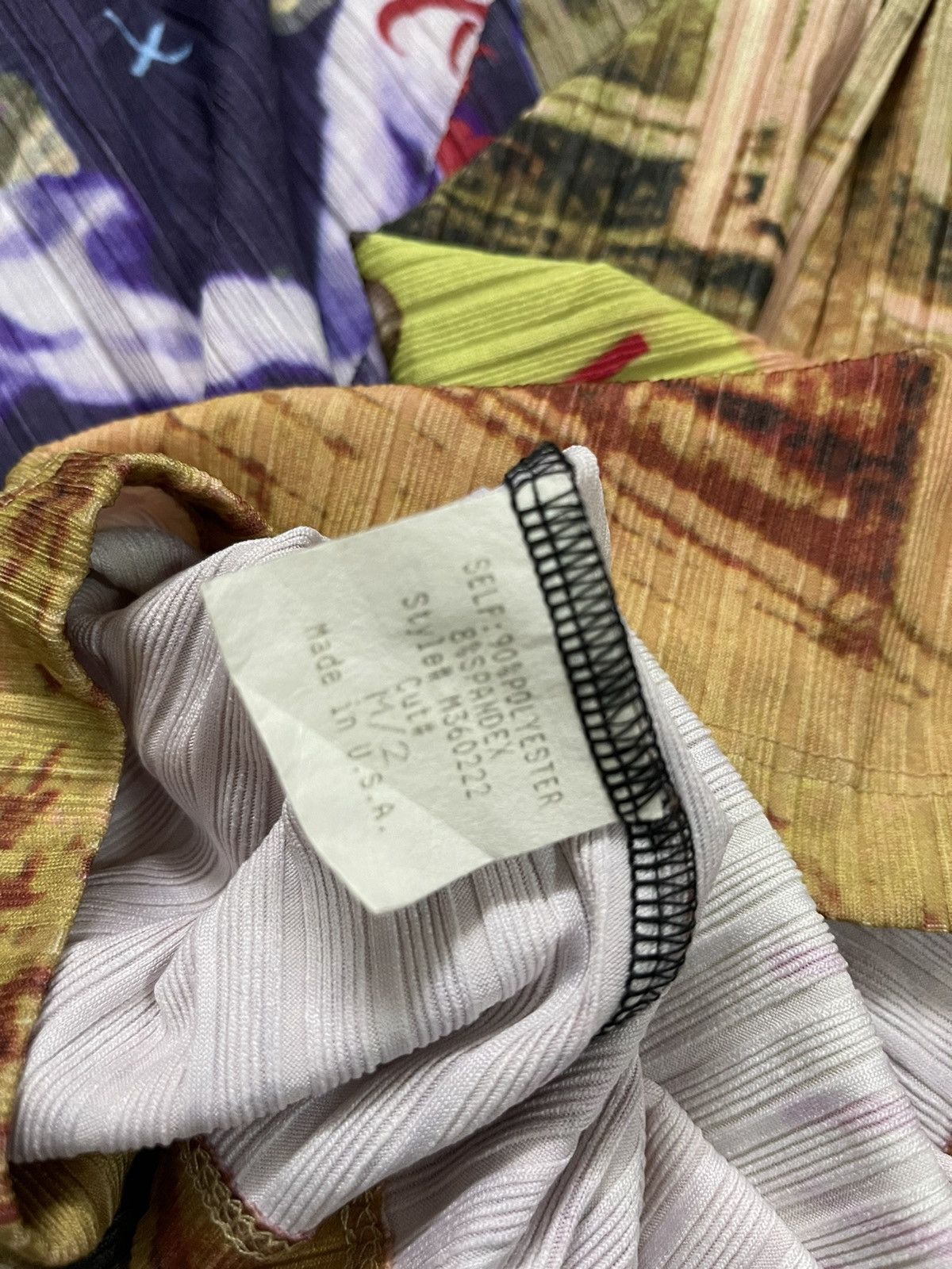 Vintage Made In Usa Full Printed Stretch Long Leeve Shirt