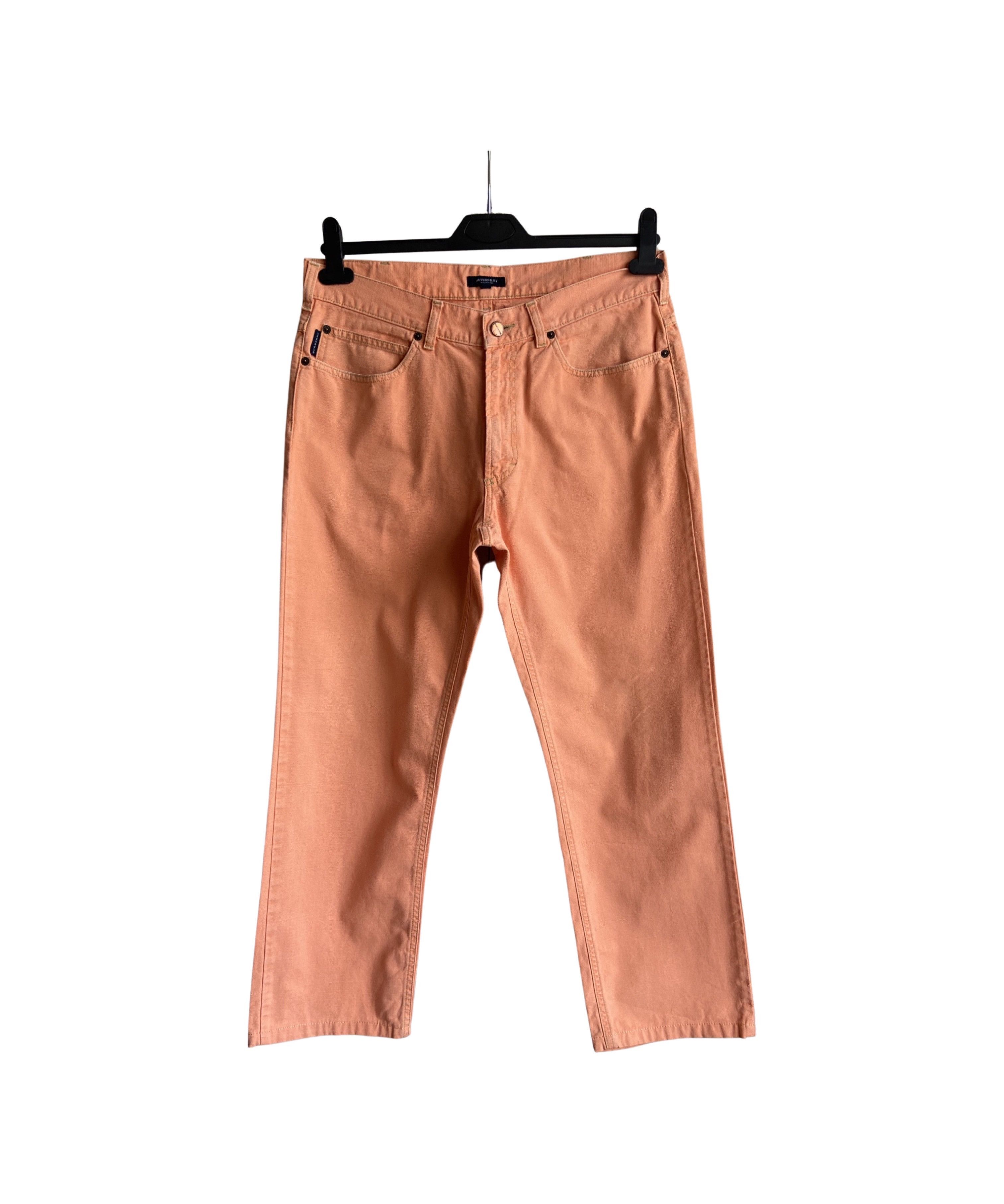Burberry Vintage Burberry Orange Denim Pants Nova Check Patch Size US 34 / EU 50 - 2 Thumbnail