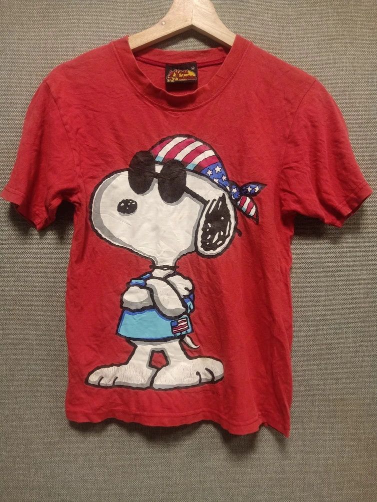 image of Hook Ups x Peanuts Vintage 90's T Shirt World Industries Skateboard Made In Usa in Red (Size XS)