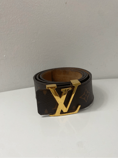 LV Monogram Belt Pop Rose Vernis Gold Buckle