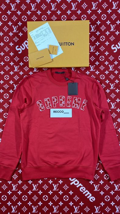 Supreme x louis vuitton sales arc logo crewneck red