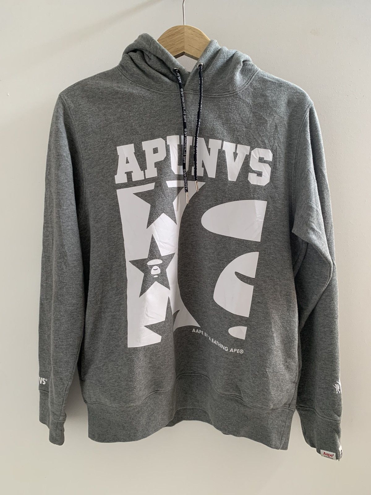 image of Aape Apunvs Pullover Hoodie in Grey, Men's (Size Medium)