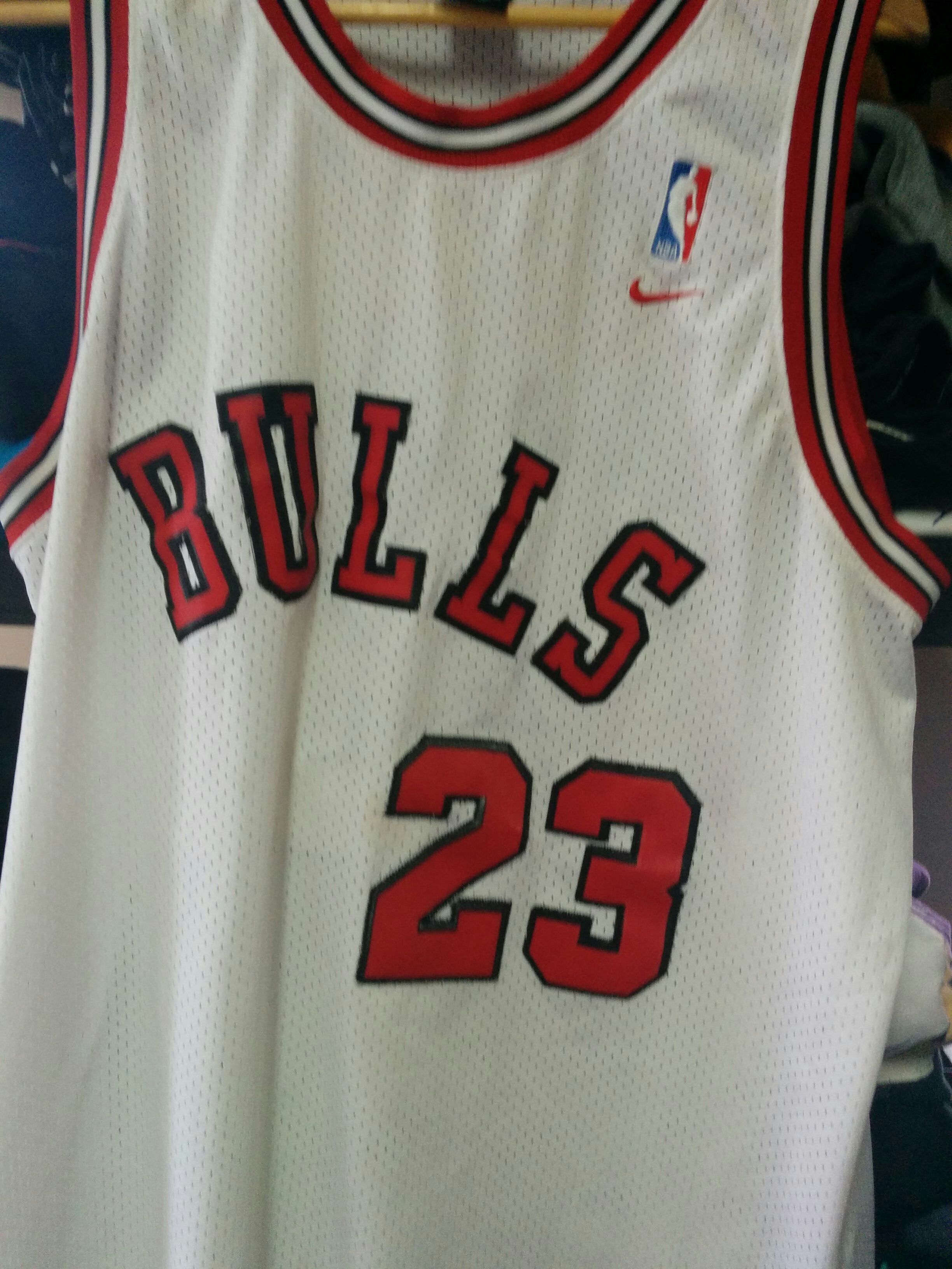 NBA × Nike Nike rookie Mens Michael Jordan Chicago Bulls 1984 NBA Jersey Medium Basketball Vintage Fall '04 Rookie Rewind Authentic Sewn Stitched Size US XL / EU 56 / 4 - 1 Thumbnail