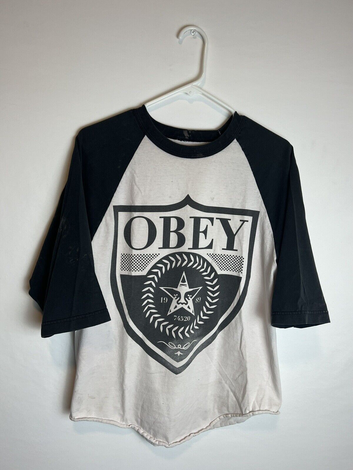Obey Obey Propaganda Black White Raglan Shield Logo | Grailed