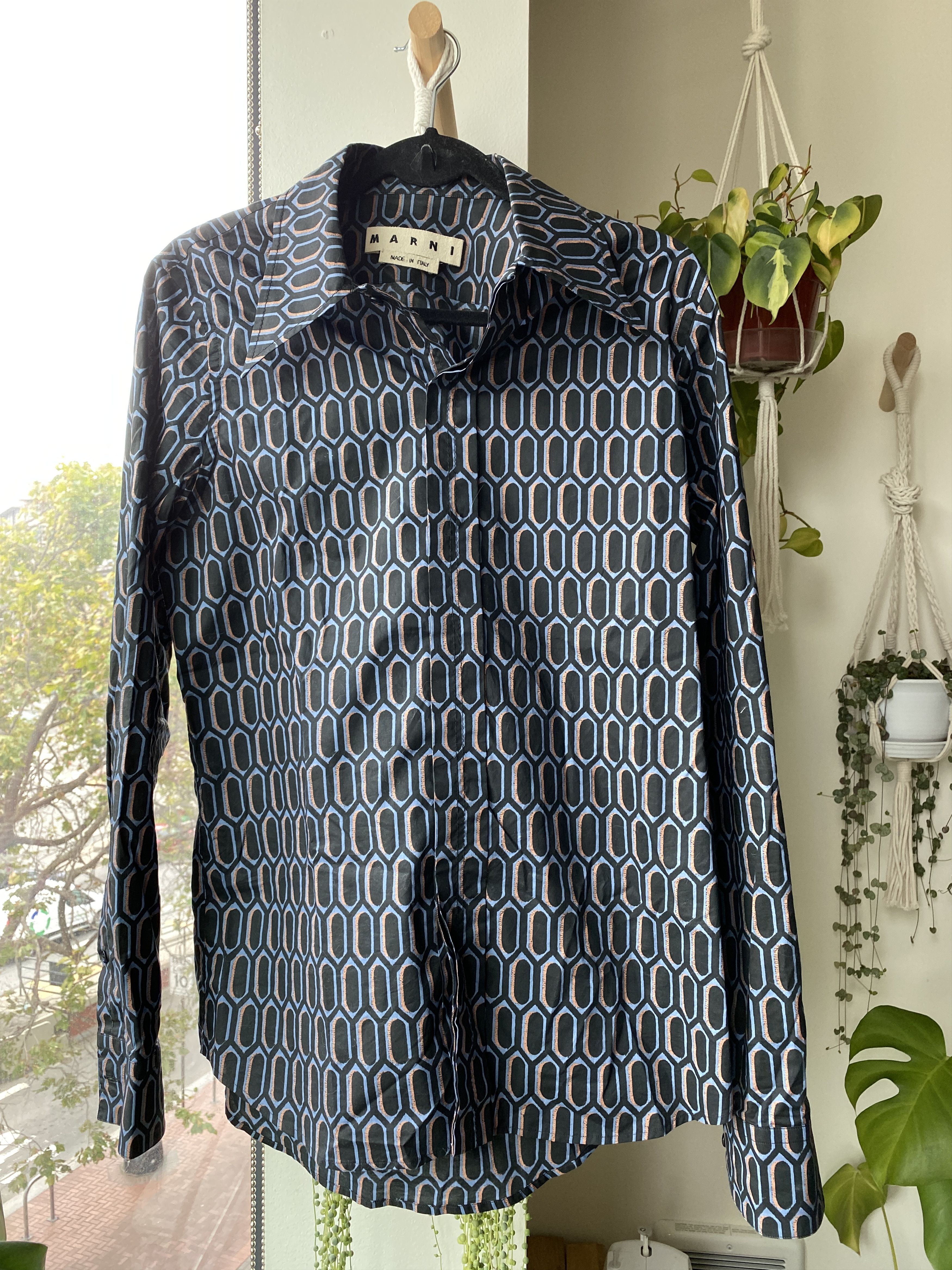 image of Marni Geometric Pattern Shirt, Men's (Size Small)