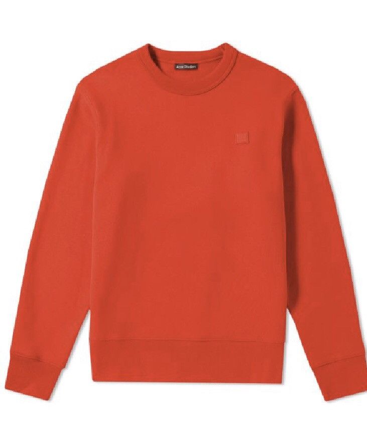 Acne Studios ACNE STUDIOS crewneck sweatshirt face patch logo tomato red Size US M / EU 48-50 / 2 - 4 Thumbnail