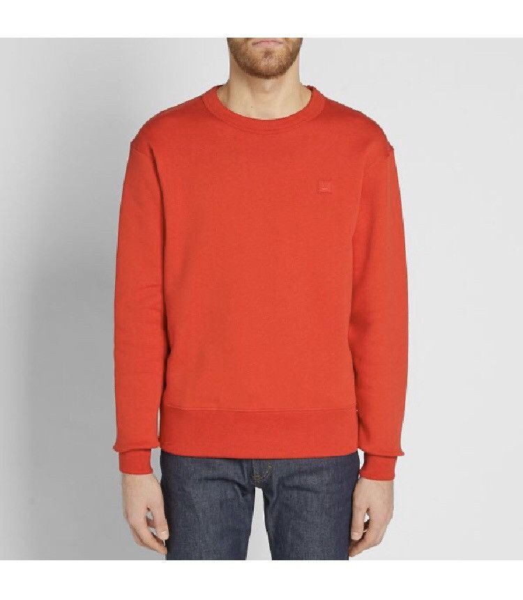 Acne Studios ACNE STUDIOS crewneck sweatshirt face patch logo tomato red Size US M / EU 48-50 / 2 - 3 Thumbnail