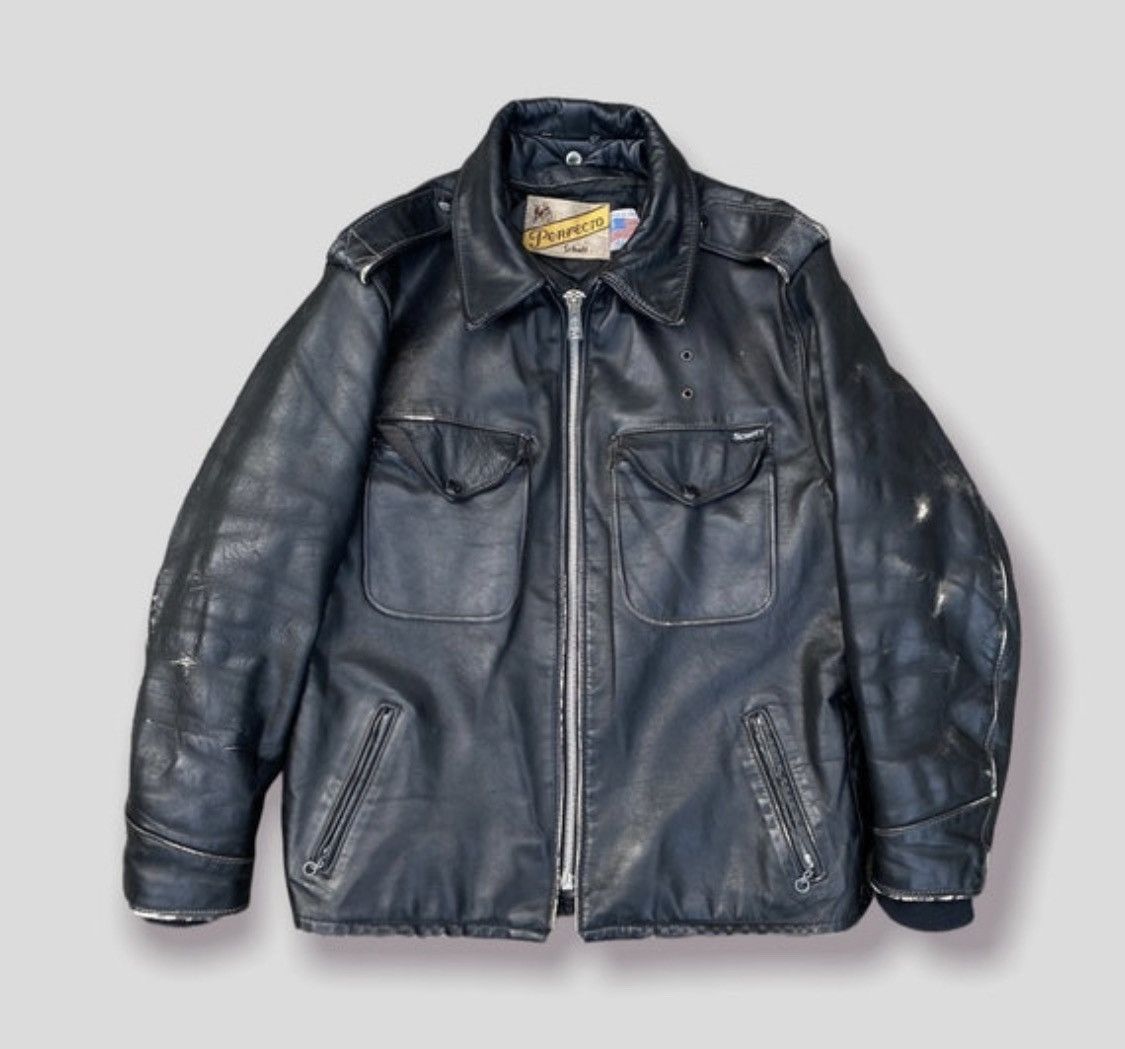 Vintage Schott perfecto rare vintage 80s police motorcycle jacket | Grailed