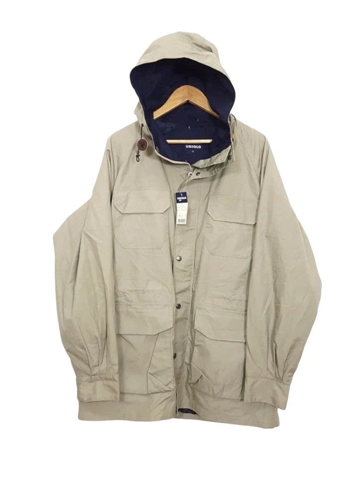 Beige Hooded Parka Army Style