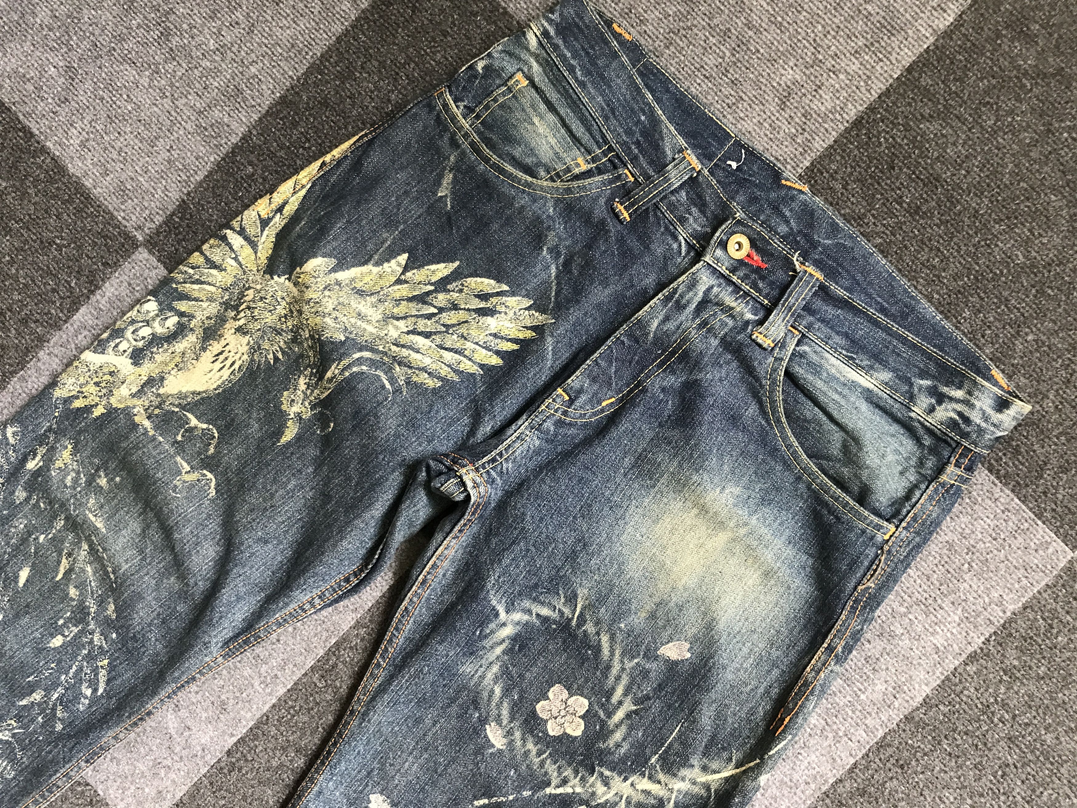 Eternal D92 Statement Jeans ETERNAL Japan Phoenix Print Jeans Size US 32 / EU 48 - 6 Thumbnail
