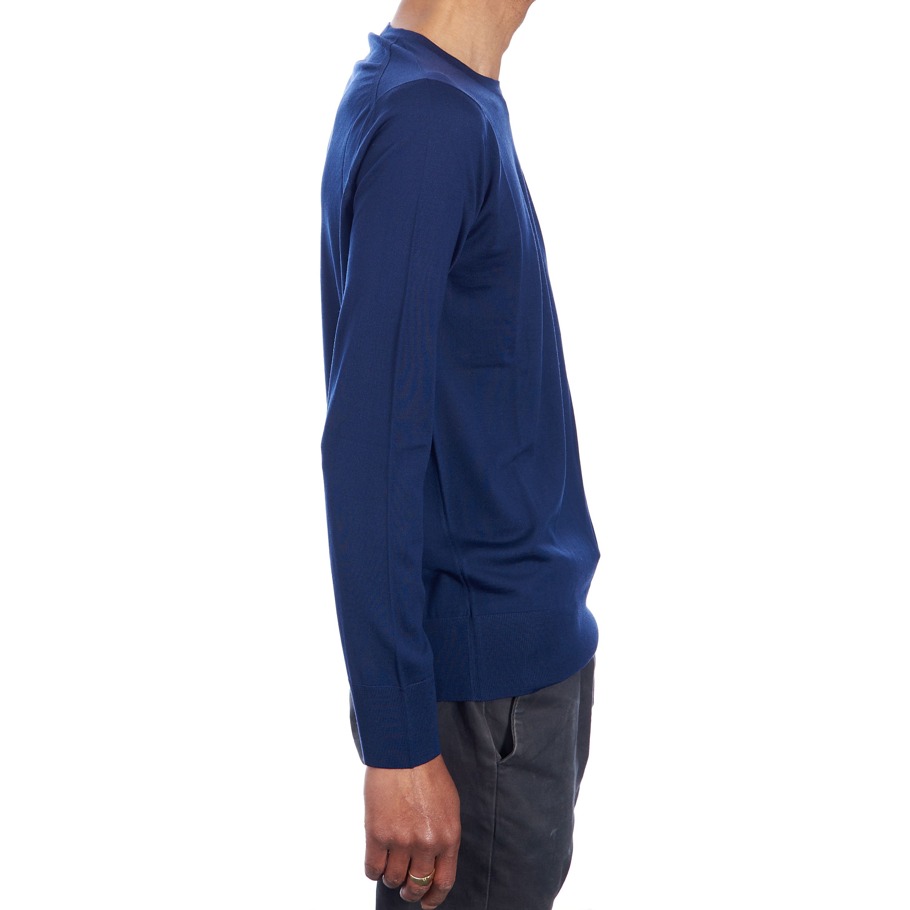 Loro Piana Crewneck T-Shirt In Oltreoceano Unito Blue Wish Wool Size US S / EU 44-46 / 1 - 7 Thumbnail