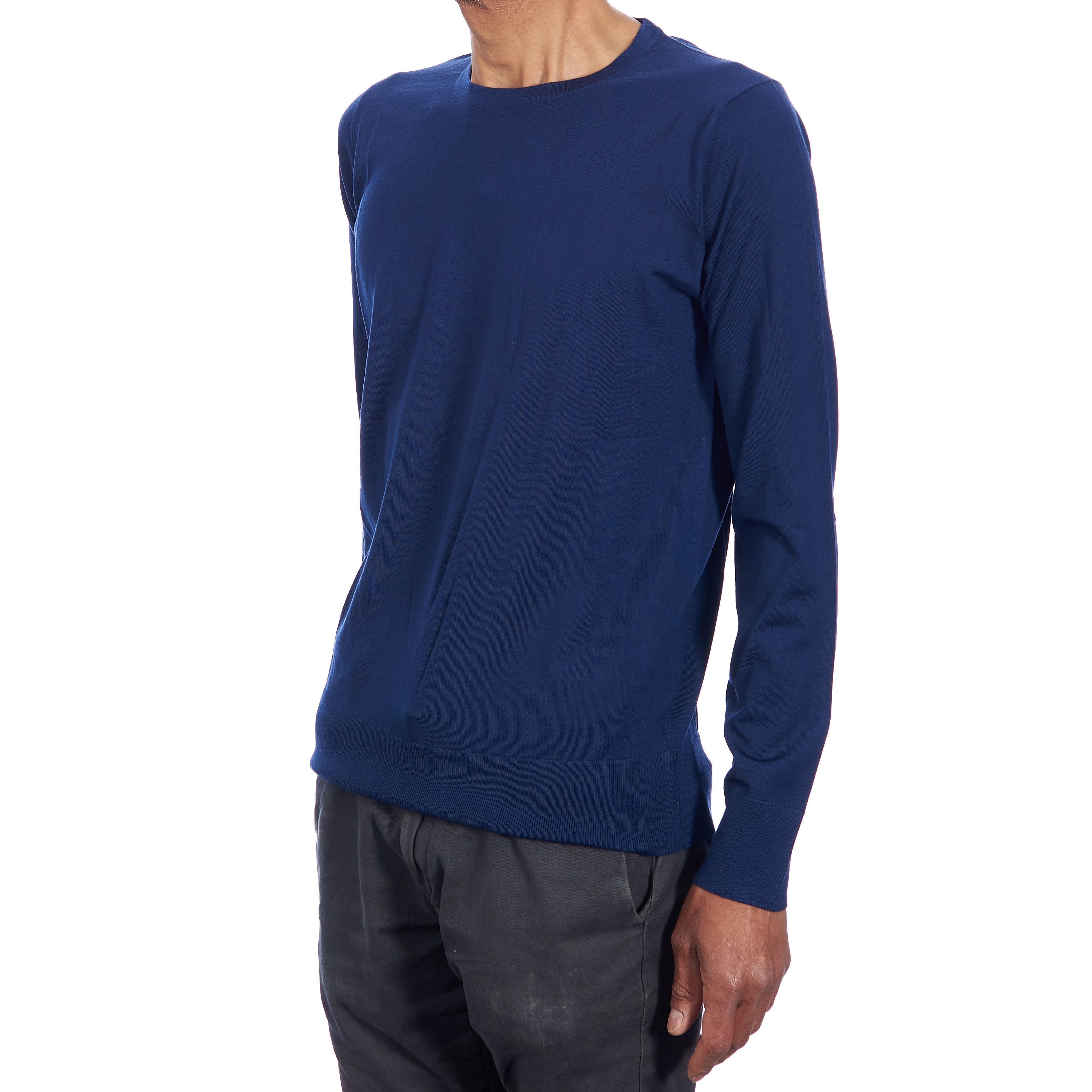 Loro Piana Crewneck T-Shirt In Oltreoceano Unito Blue Wish Wool Size US S / EU 44-46 / 1 - 2 Thumbnail