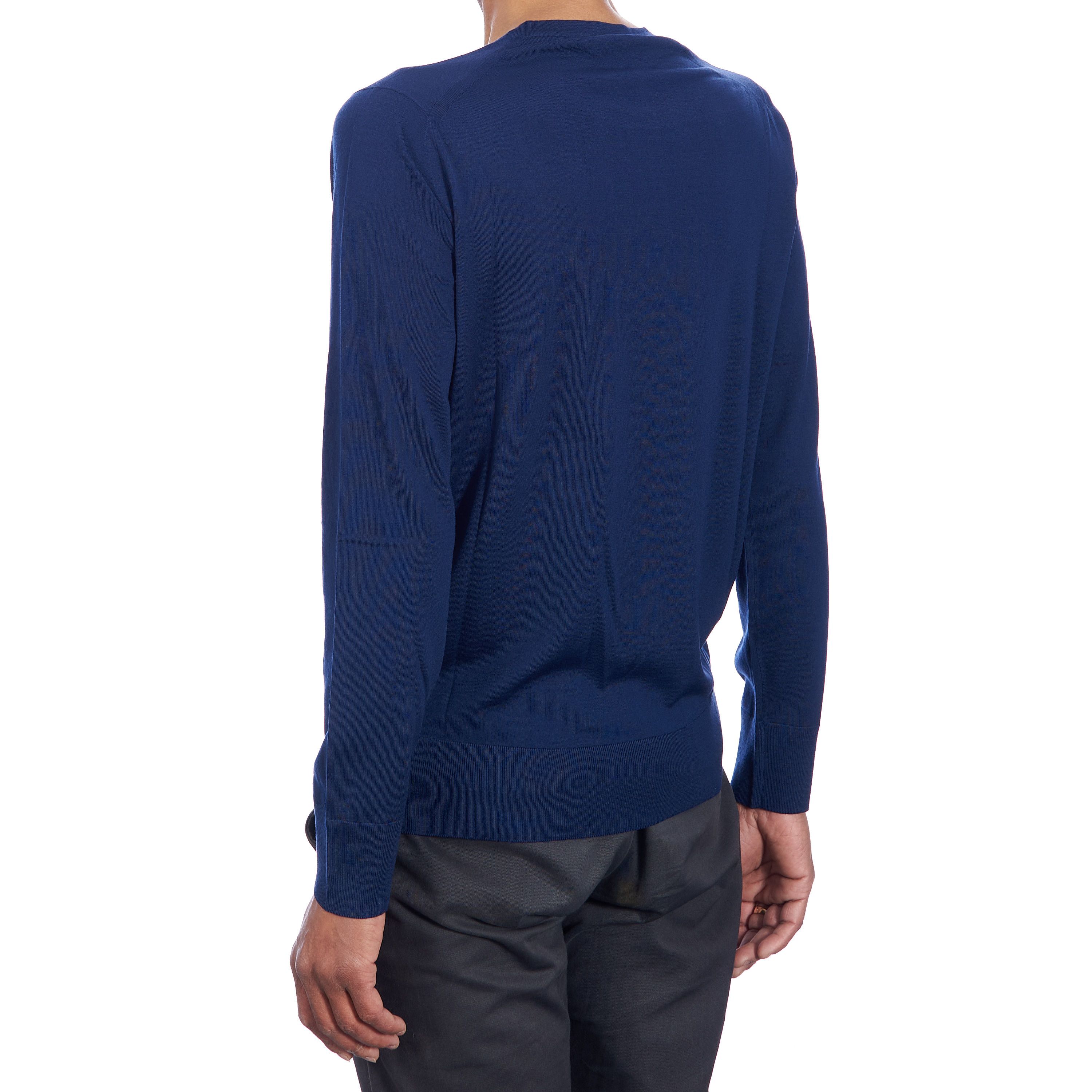 Loro Piana Crewneck T-Shirt In Oltreoceano Unito Blue Wish Wool Size US S / EU 44-46 / 1 - 4 Thumbnail