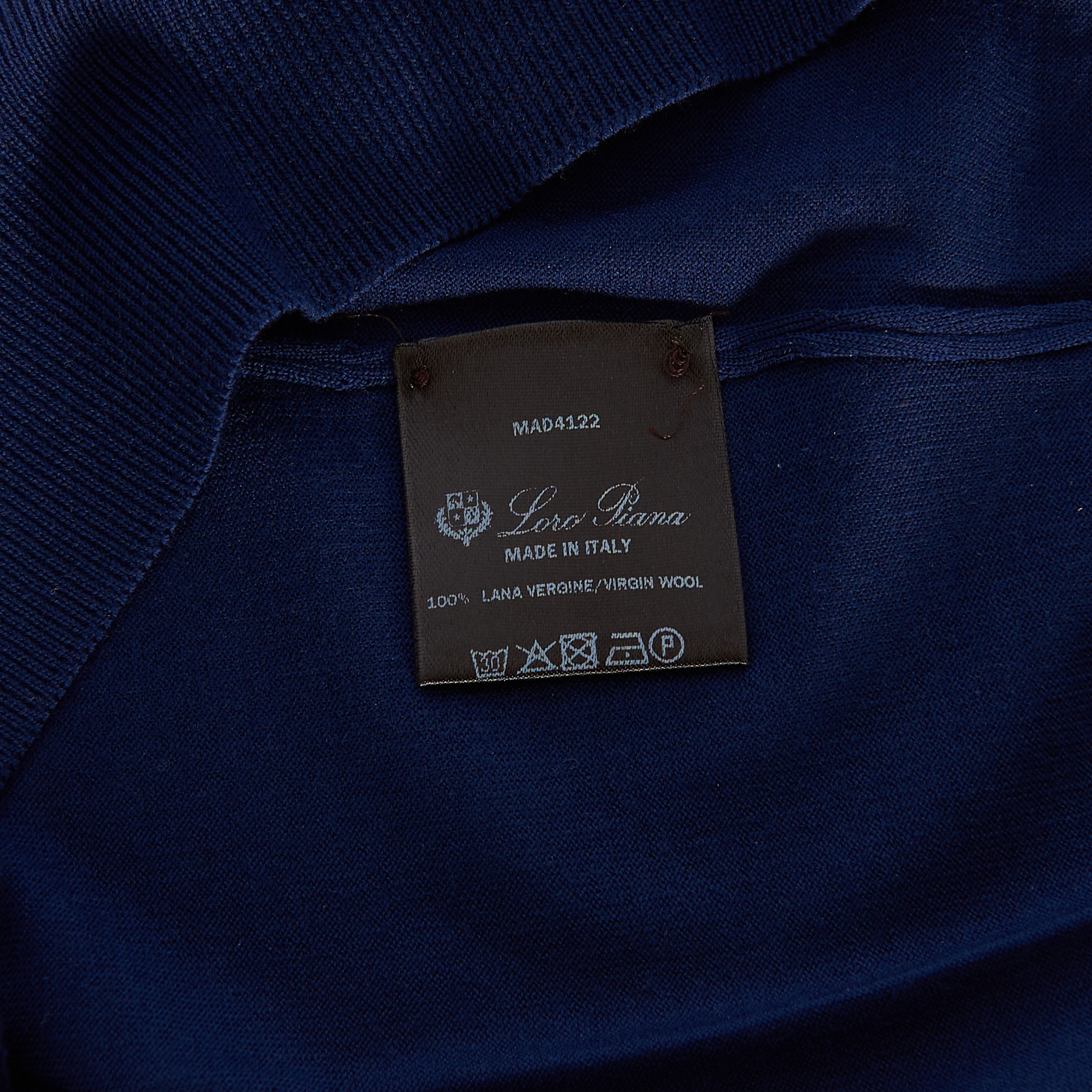 Loro Piana Crewneck T-Shirt In Oltreoceano Unito Blue Wish Wool Size US S / EU 44-46 / 1 - 11 Thumbnail