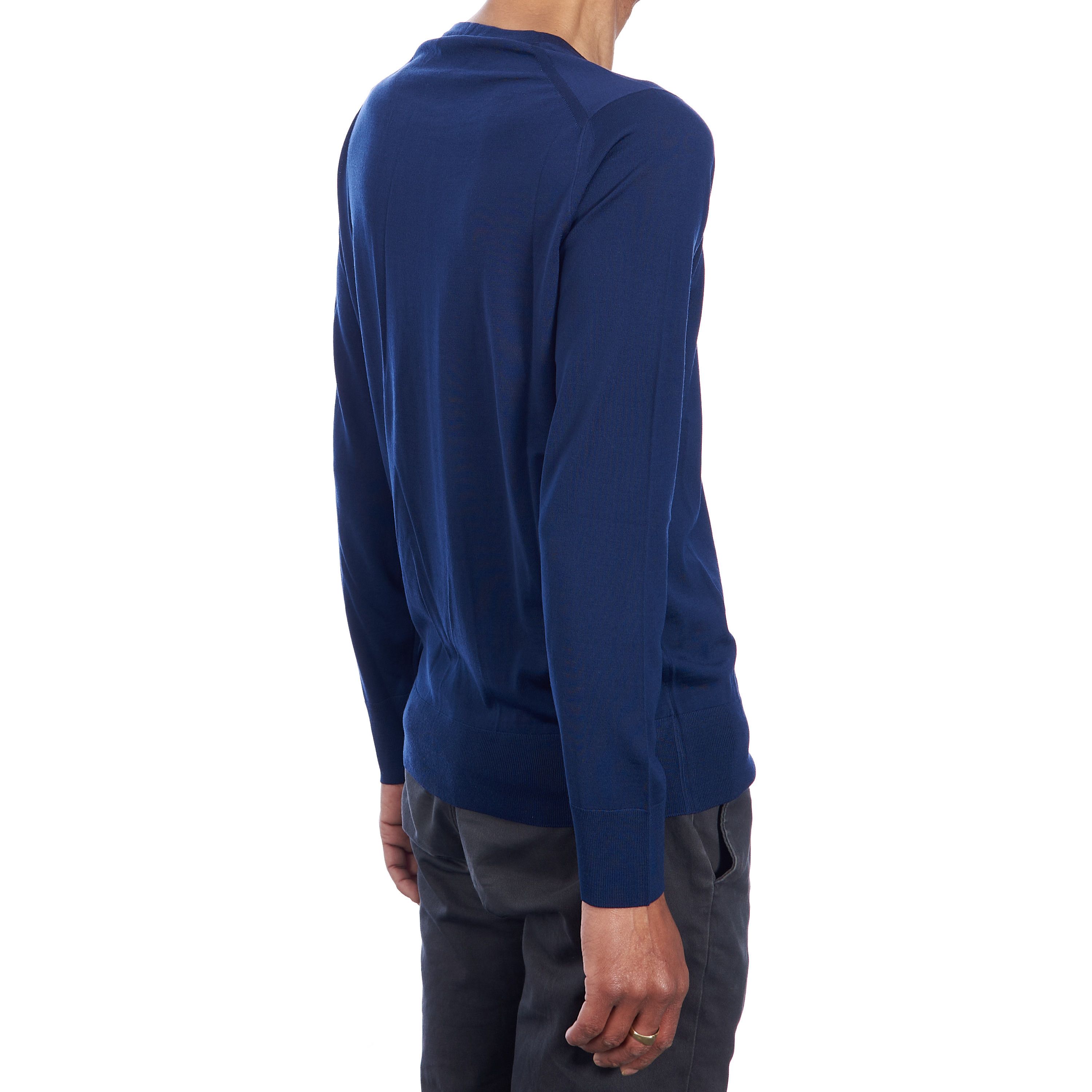 Loro Piana Crewneck T-Shirt In Oltreoceano Unito Blue Wish Wool Size US S / EU 44-46 / 1 - 6 Thumbnail