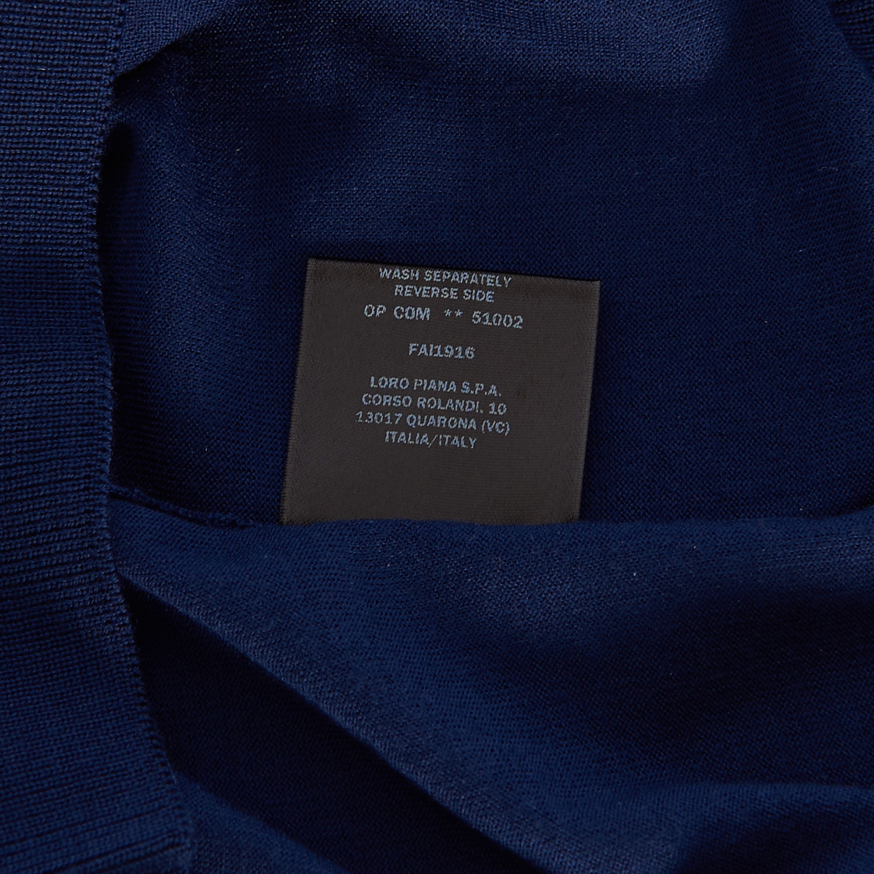 Loro Piana Crewneck T-Shirt In Oltreoceano Unito Blue Wish Wool Size US S / EU 44-46 / 1 - 12 Thumbnail