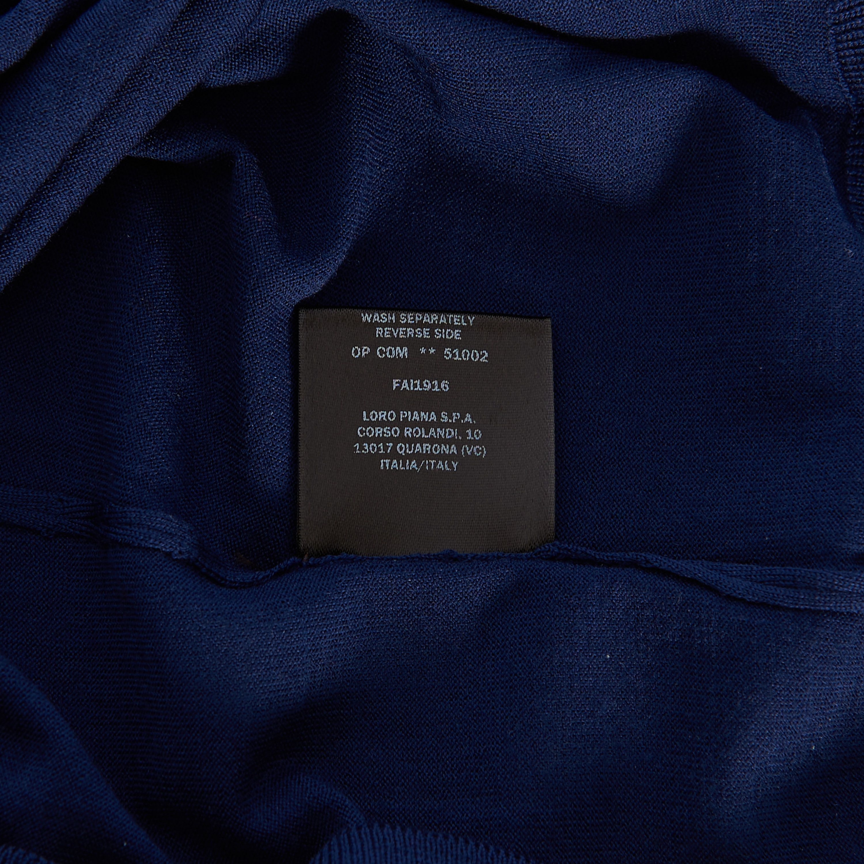 Loro Piana Crewneck T-Shirt In Oltreoceano Unito Blue Wish Wool Size US S / EU 44-46 / 1 - 13 Thumbnail