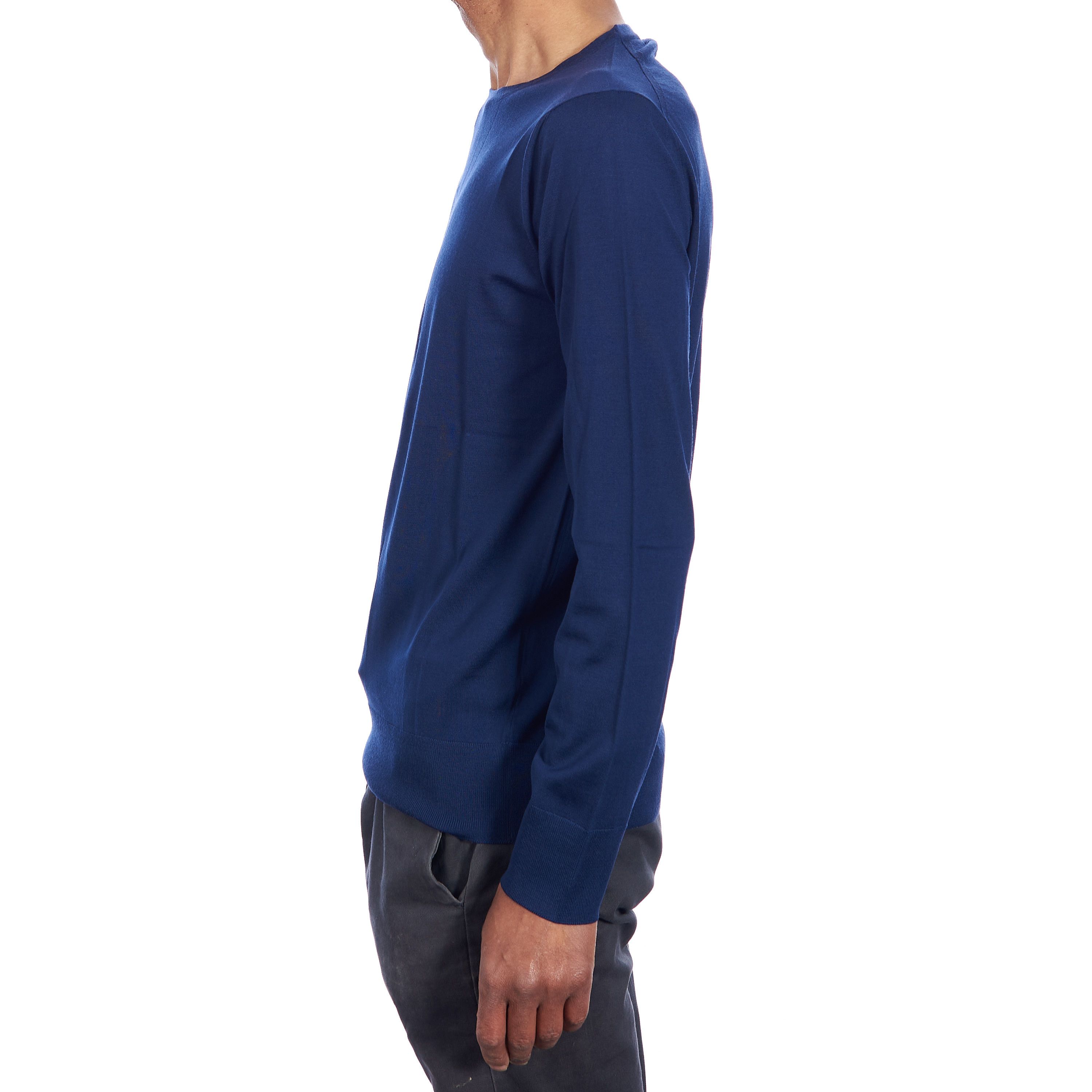 Loro Piana Crewneck T-Shirt In Oltreoceano Unito Blue Wish Wool Size US S / EU 44-46 / 1 - 3 Thumbnail