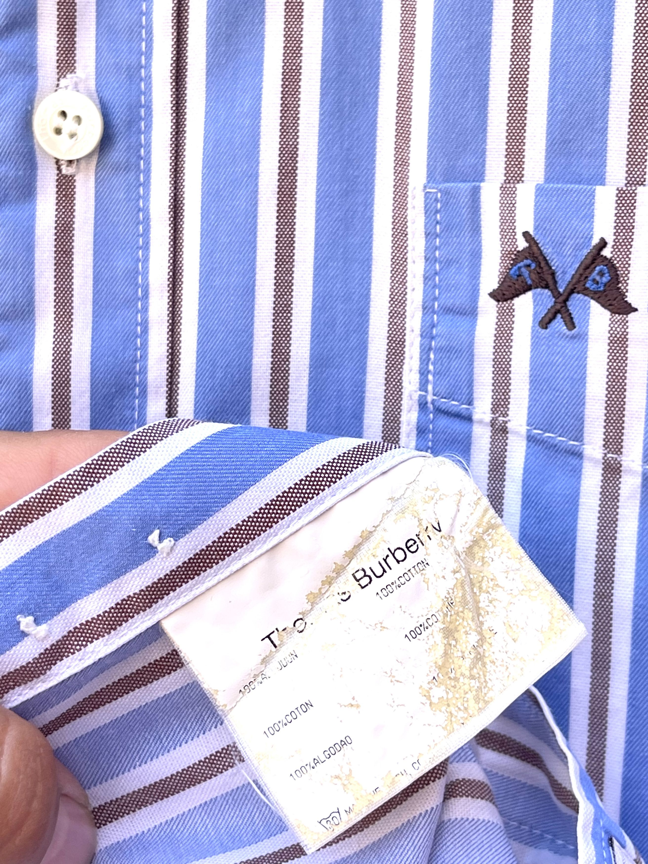 Burberry 🔥blue striped shirt TB Burberry size M Size US M / EU 48-50 / 2 - 6 Thumbnail