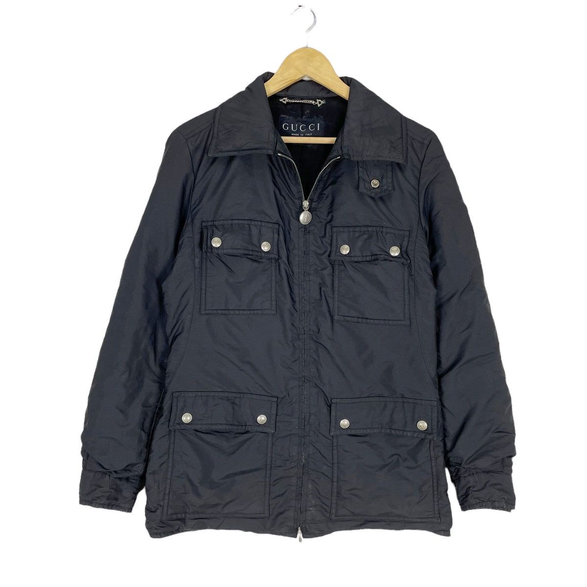 Gucci ❄️GUCCI AW95 SILVER BUTTON ZIPPER JACKET Size US S / EU 44-46 / 1 - 1 Thumbnail