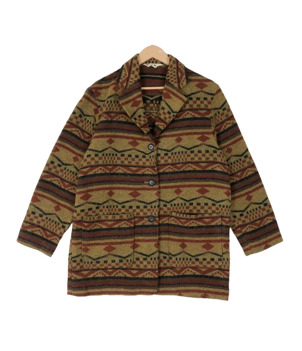 Nouvelle Vague Wool Navajo Motif Button Jacket