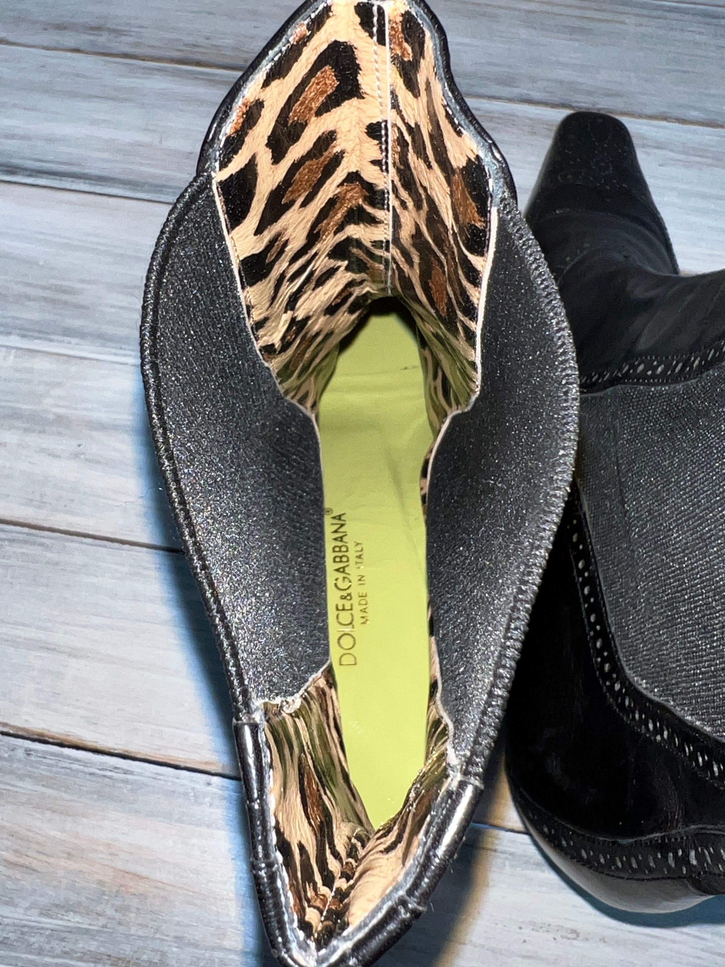 Dolce & Gabbana Dolce & Gabbana Women's Leather Shoes With A Low Heel Italy Size US 7 / IT 37 - 11 Thumbnail