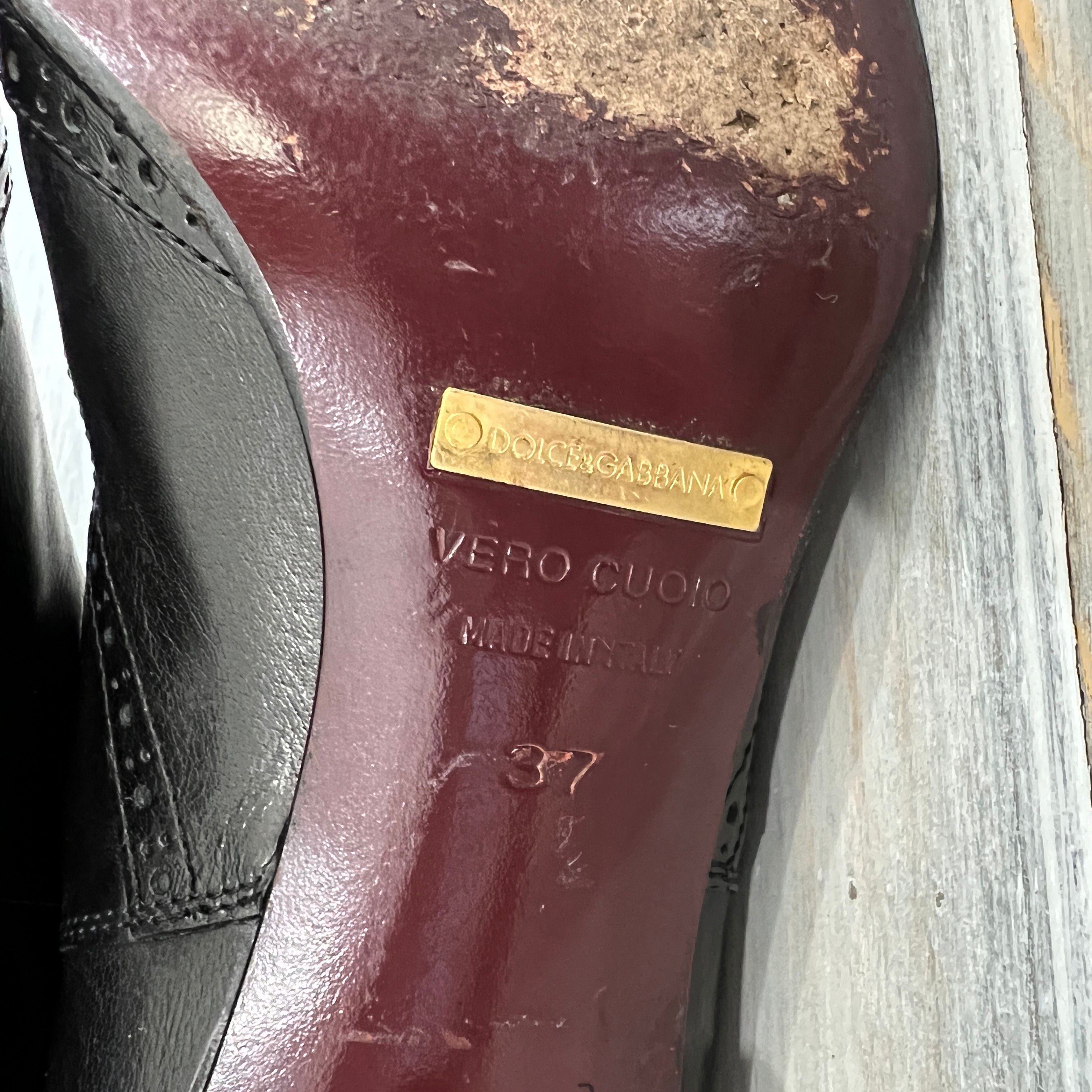 Dolce & Gabbana Dolce & Gabbana Women's Leather Shoes With A Low Heel Italy Size US 7 / IT 37 - 10 Thumbnail