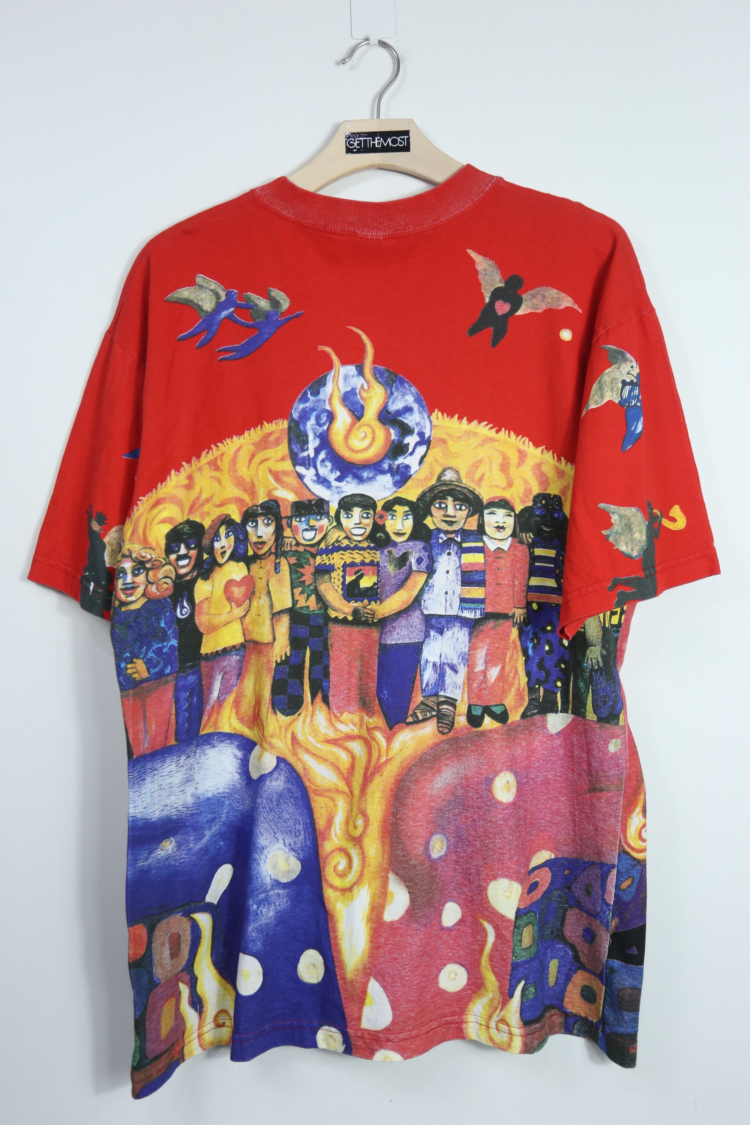 Band Tees Rare Vintage 90s Carlos Santana Full Printed shirt GTMC397 Size US XL / EU 56 / 4 - 2 Thumbnail