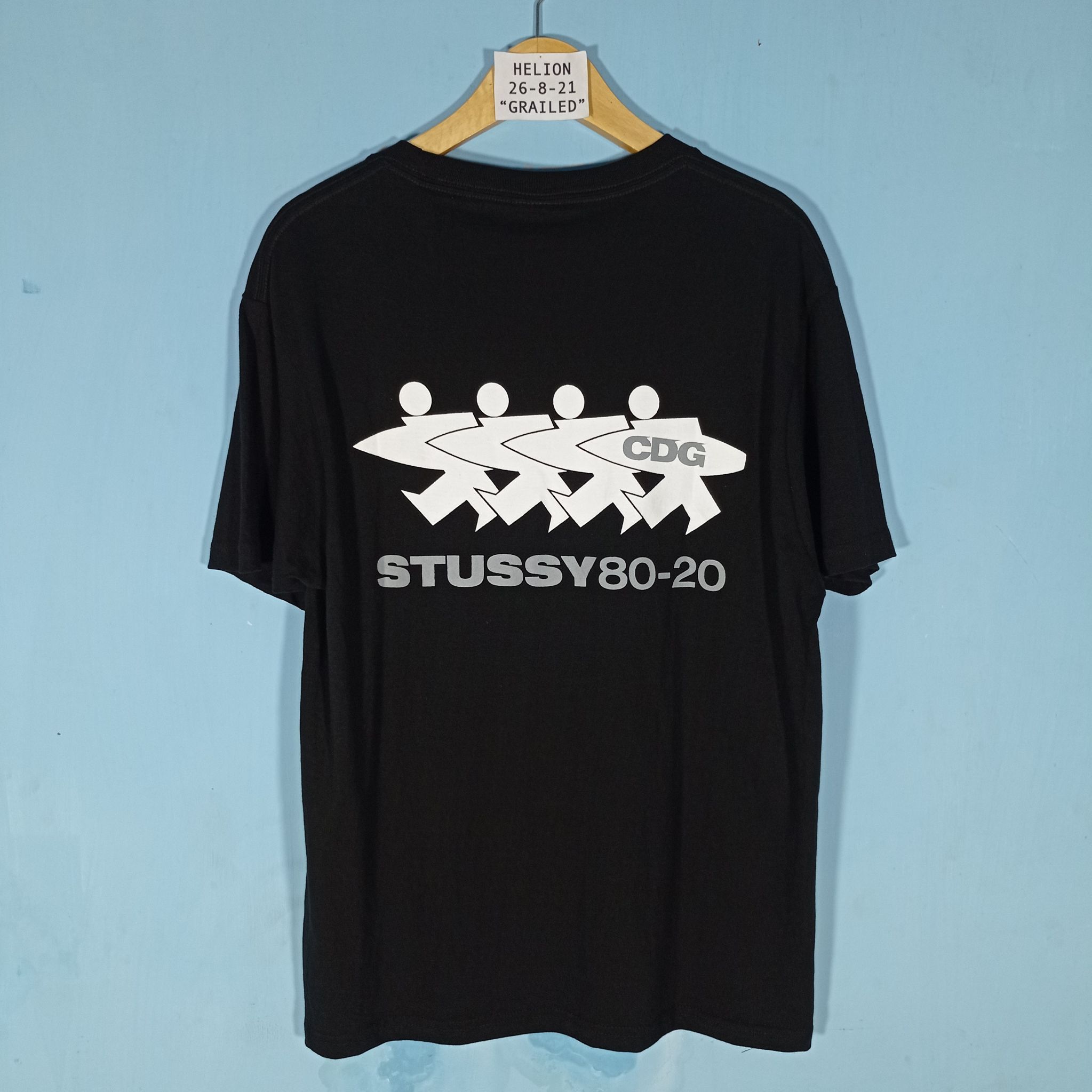 Stuusy CDG Surfman Global Tee Black