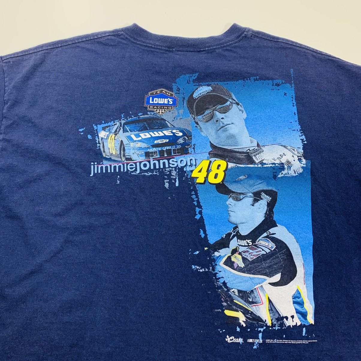 Vintage Jimmie Johnson Lowes NASCAR Racing Blue T-Shirt Vtg 90s XXL ...