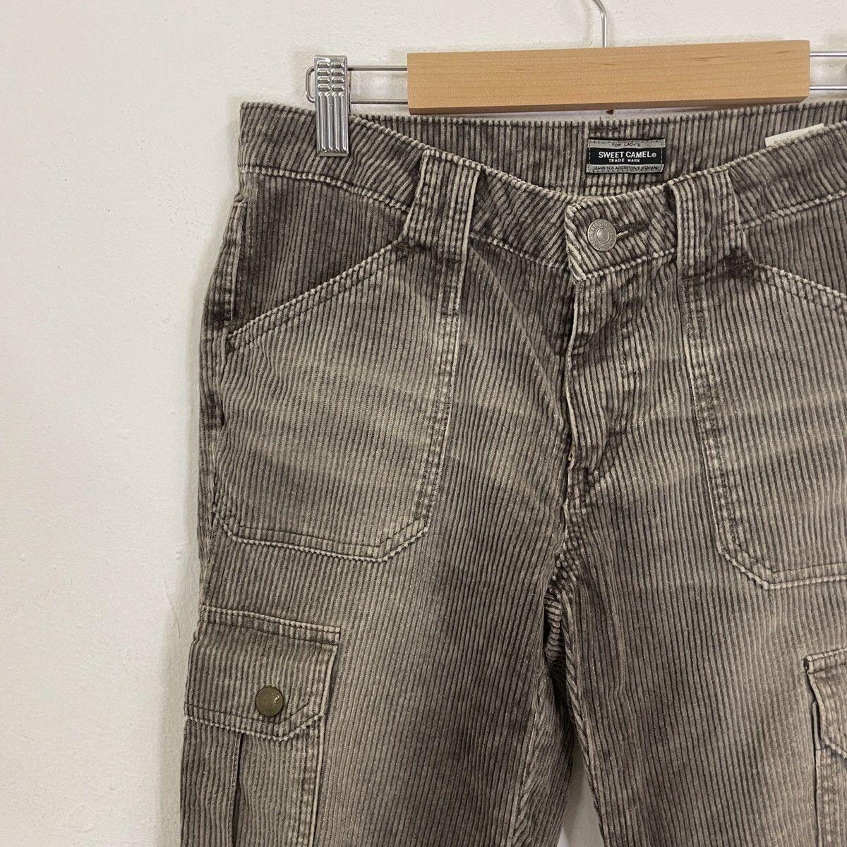 Japanese Brand Sweet Camel Utility Multipocket Couduroy Cargo Pants Size US 29 - 3 Thumbnail