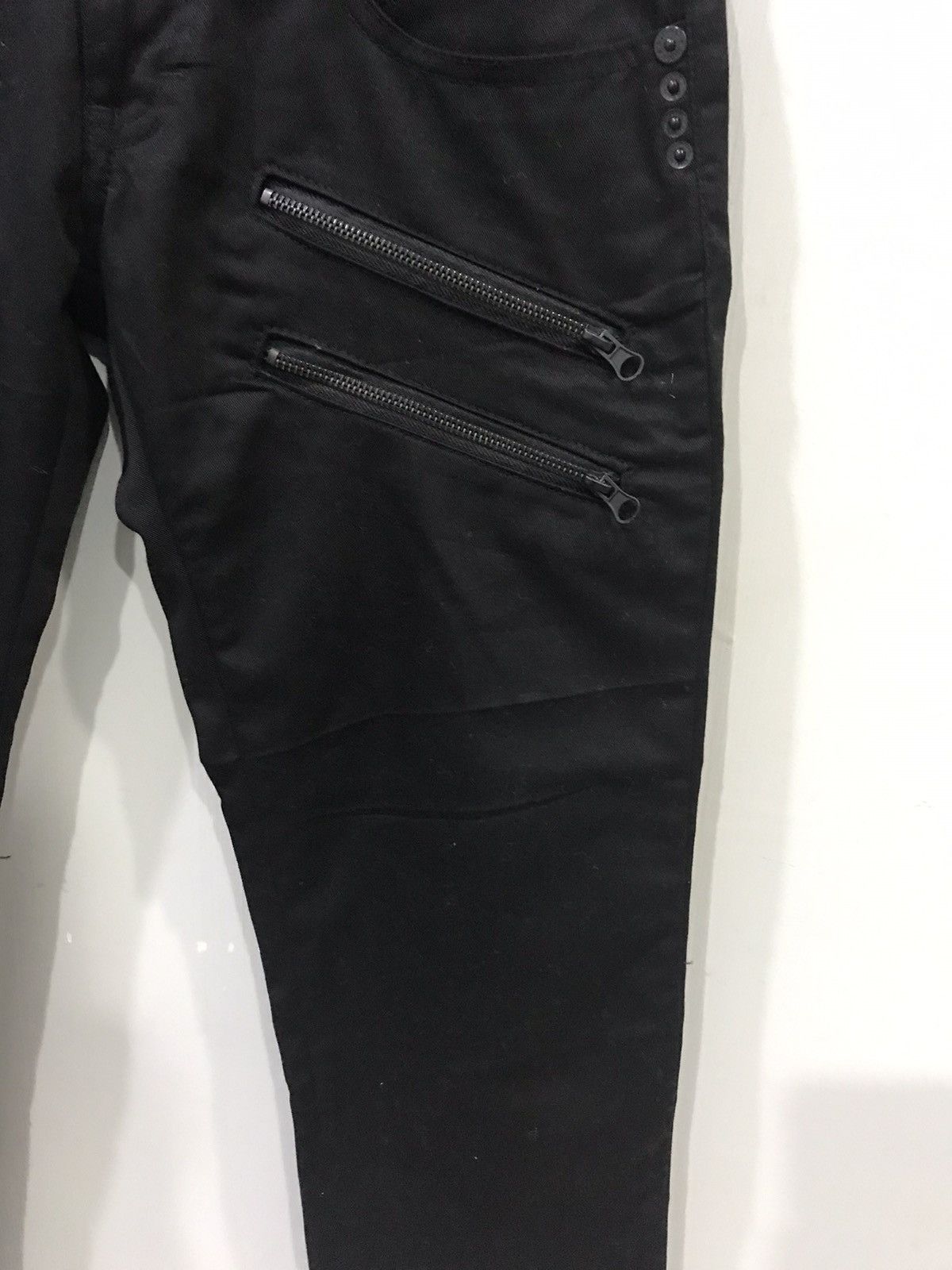 Japanese Brand NYLAUS JEANS Double Waist Seditionaris Zipper Skinny Pant Size US 28 / EU 44 - 4 Thumbnail