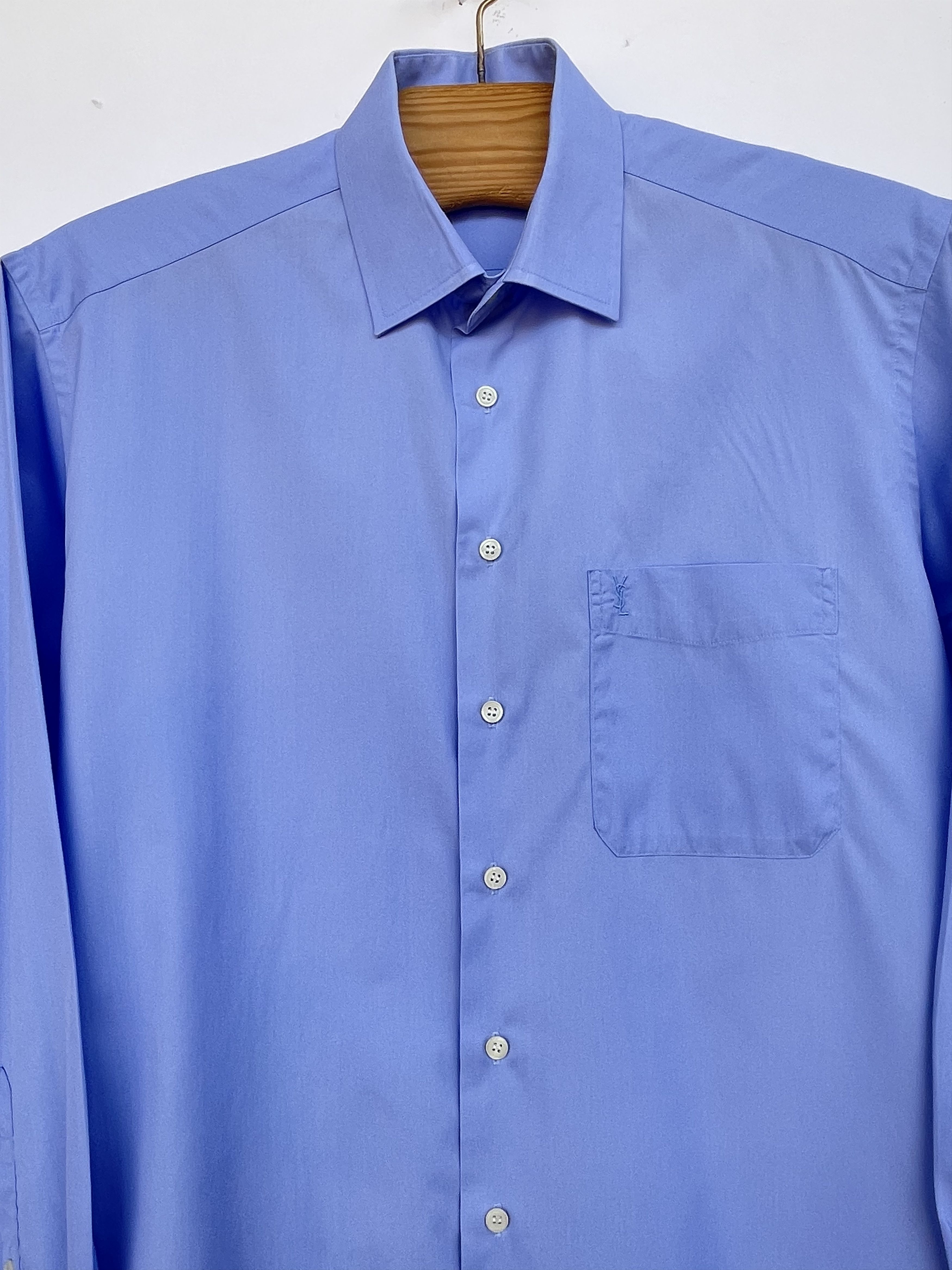 Yves Saint Laurent 🔥 Ysl vintage saint Laurent shirt blue size L Size US L / EU 52-54 / 3 - 2 Thumbnail