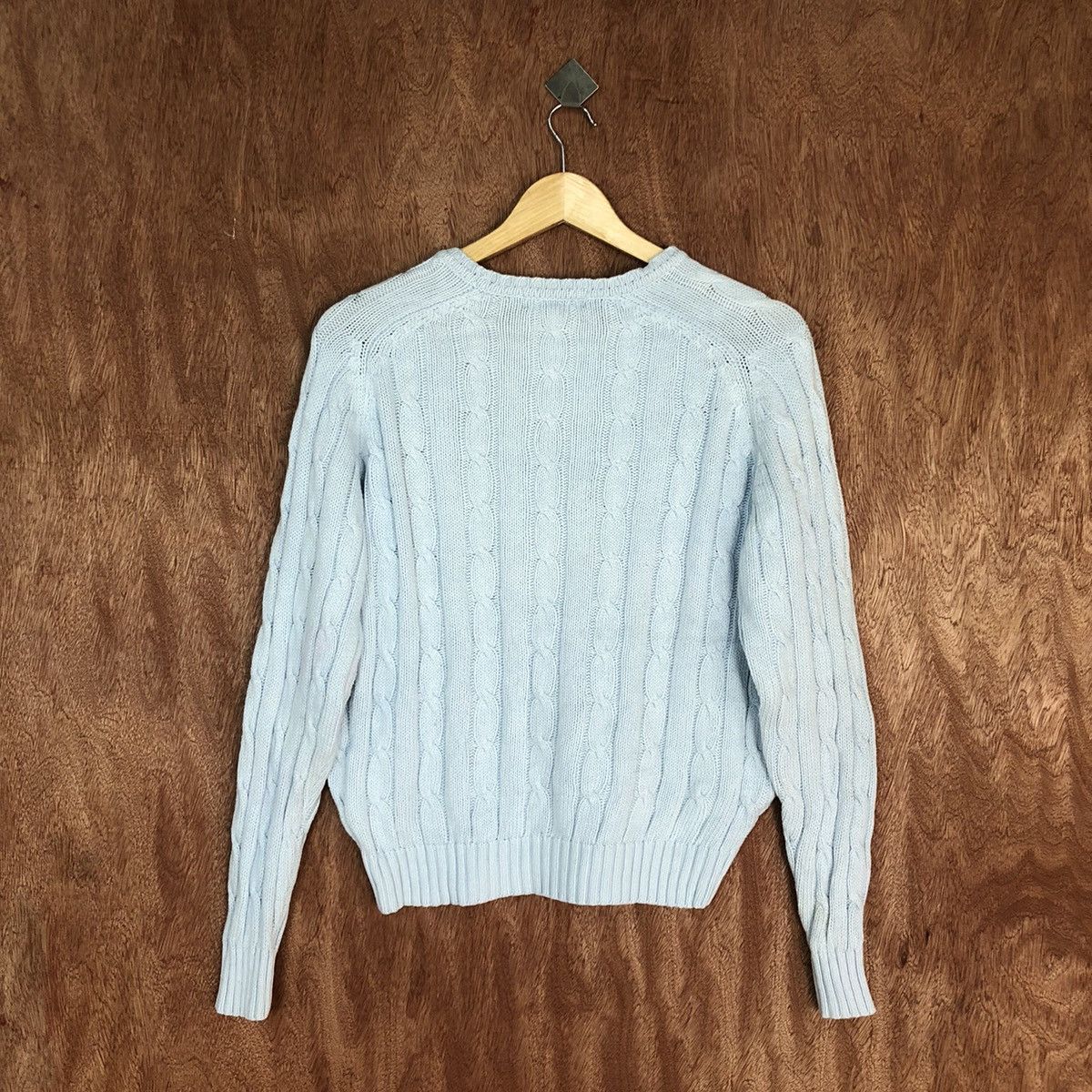 Aran Isles Knitwear Way Out Soft Blue made in japan cable Knitwear #H395 Size US M / EU 48-50 / 2 - 10 Thumbnail