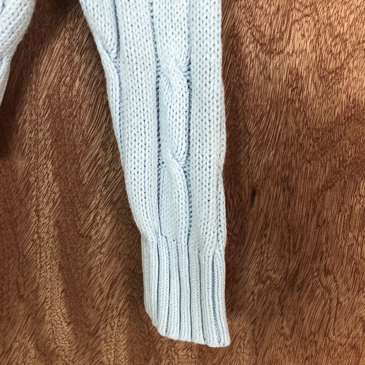 Aran Isles Knitwear Way Out Soft Blue made in japan cable Knitwear #H395 Size US M / EU 48-50 / 2 - 4 Thumbnail