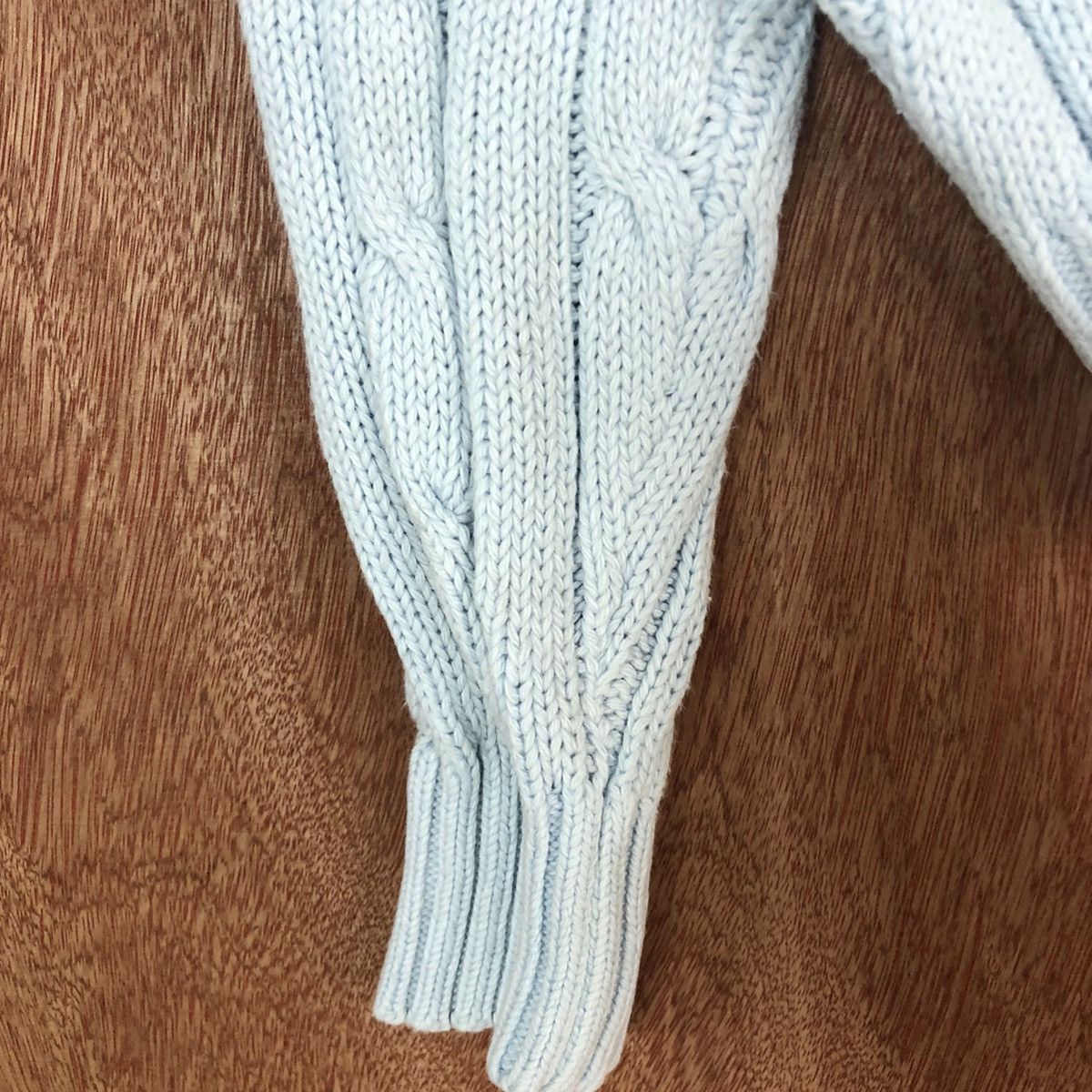 Aran Isles Knitwear Way Out Soft Blue made in japan cable Knitwear #H395 Size US M / EU 48-50 / 2 - 6 Thumbnail