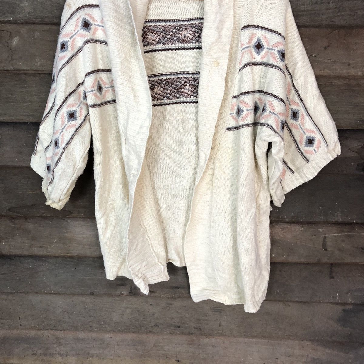 Homespun Knitwear Boutique Forever 21 White art cardigan Knitwear #H434 Size US L / EU 52-54 / 3 - 3 Thumbnail