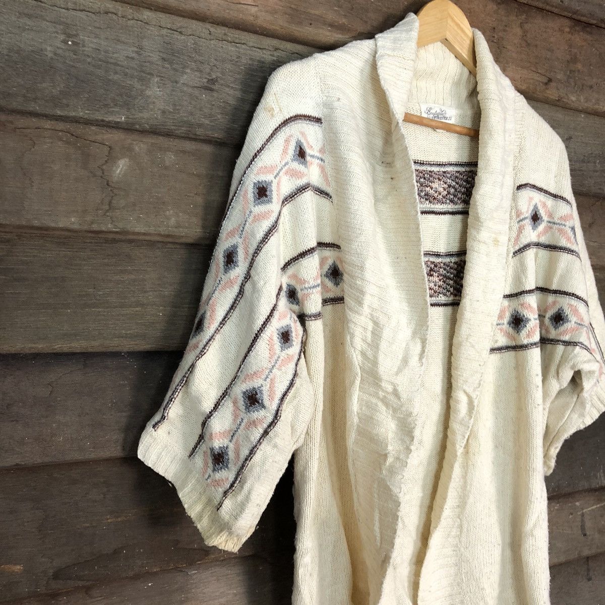 Homespun Knitwear Boutique Forever 21 White art cardigan Knitwear #H434 Size US L / EU 52-54 / 3 - 4 Thumbnail