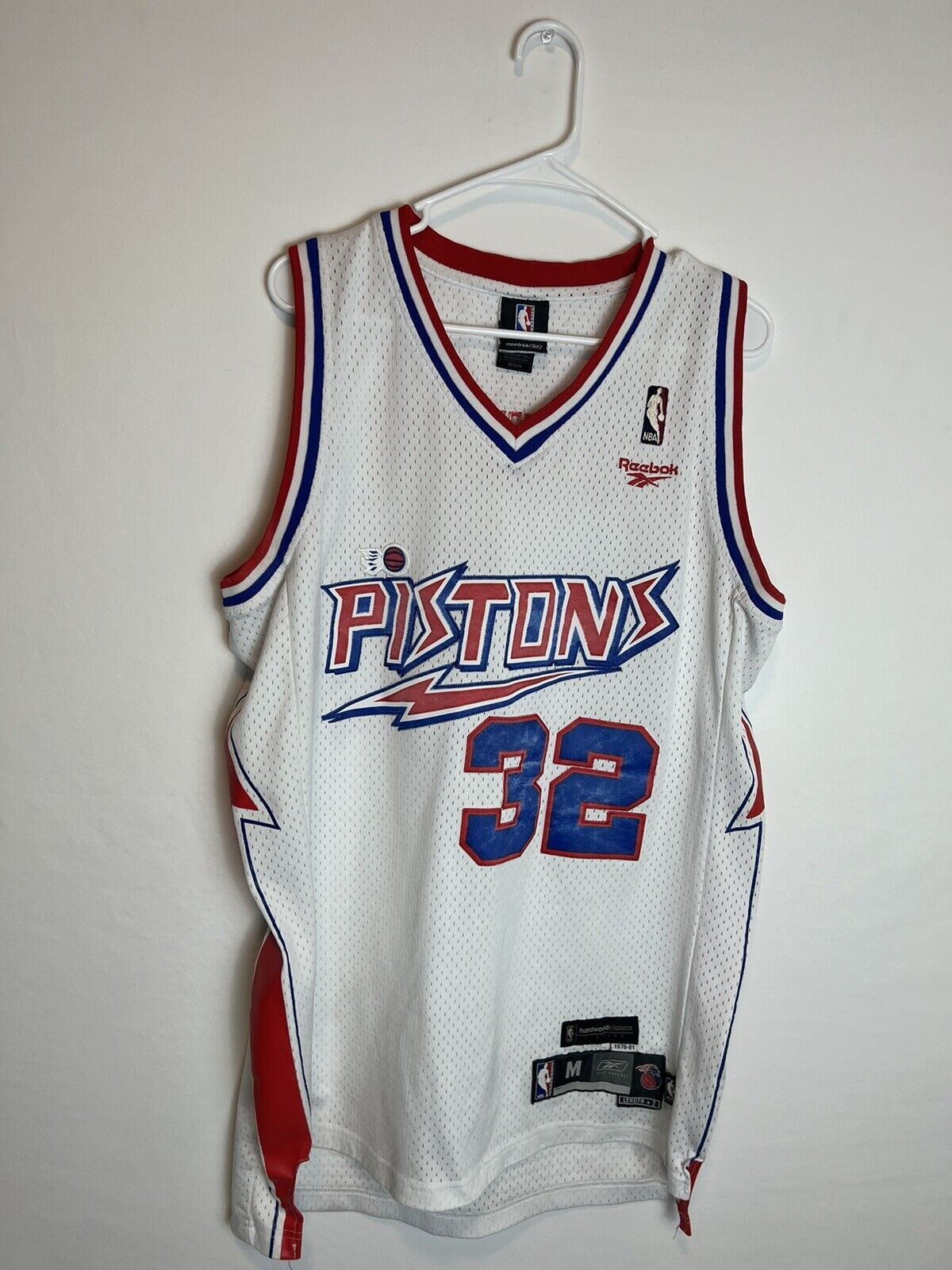 Reebok HWC NBA Detroit Pistons Hamilton White Sewn Jersey