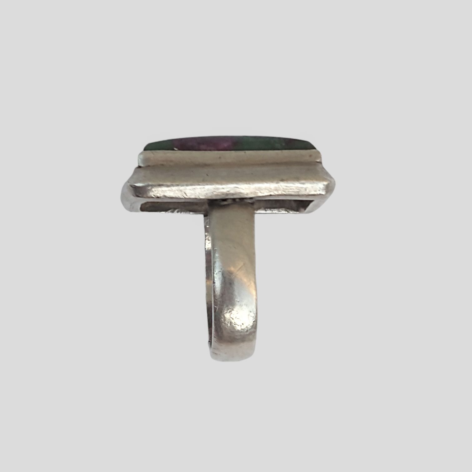 Jewelry Vintage Sterling Silver Ring Size 7.5 Ruby Zoisite Modern Size ONE SIZE - 5 Thumbnail