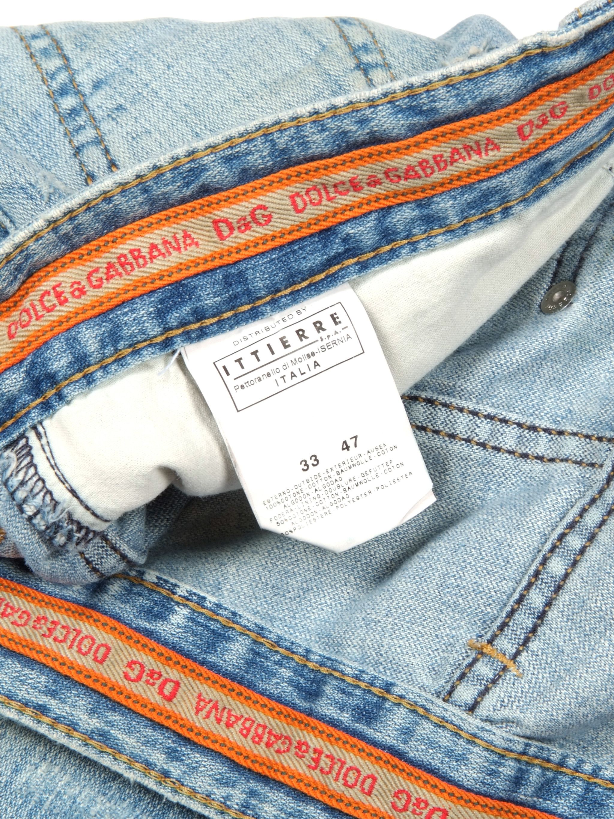Dolce & Gabbana × Vintage Vintage y2k Dolce & Gabbana Distressed Denim Jeans (33) Size US 33 - 9 Thumbnail