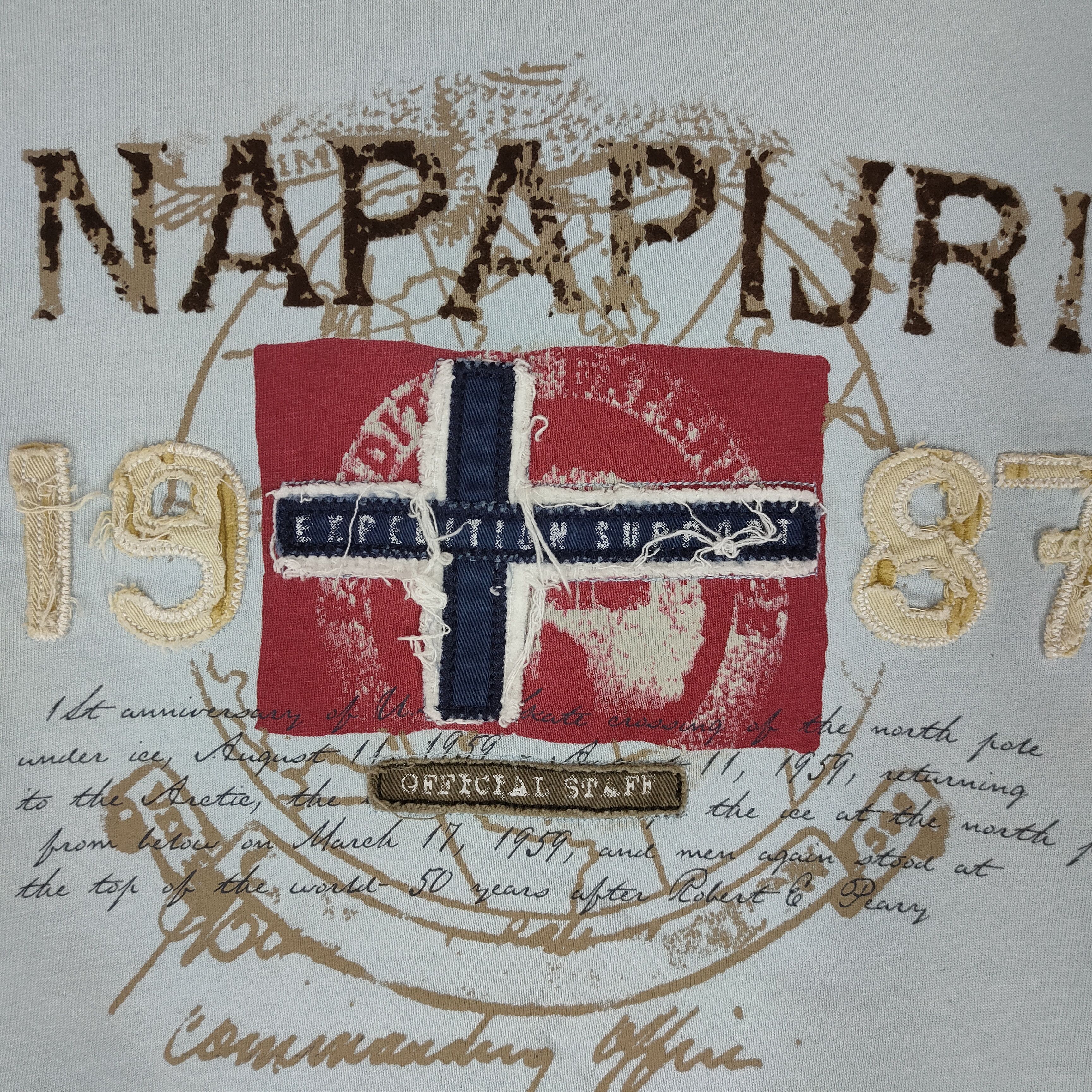 Vintage NAPAPIJRI 1987 Embroidery Logo Outdoor M Size Shirt