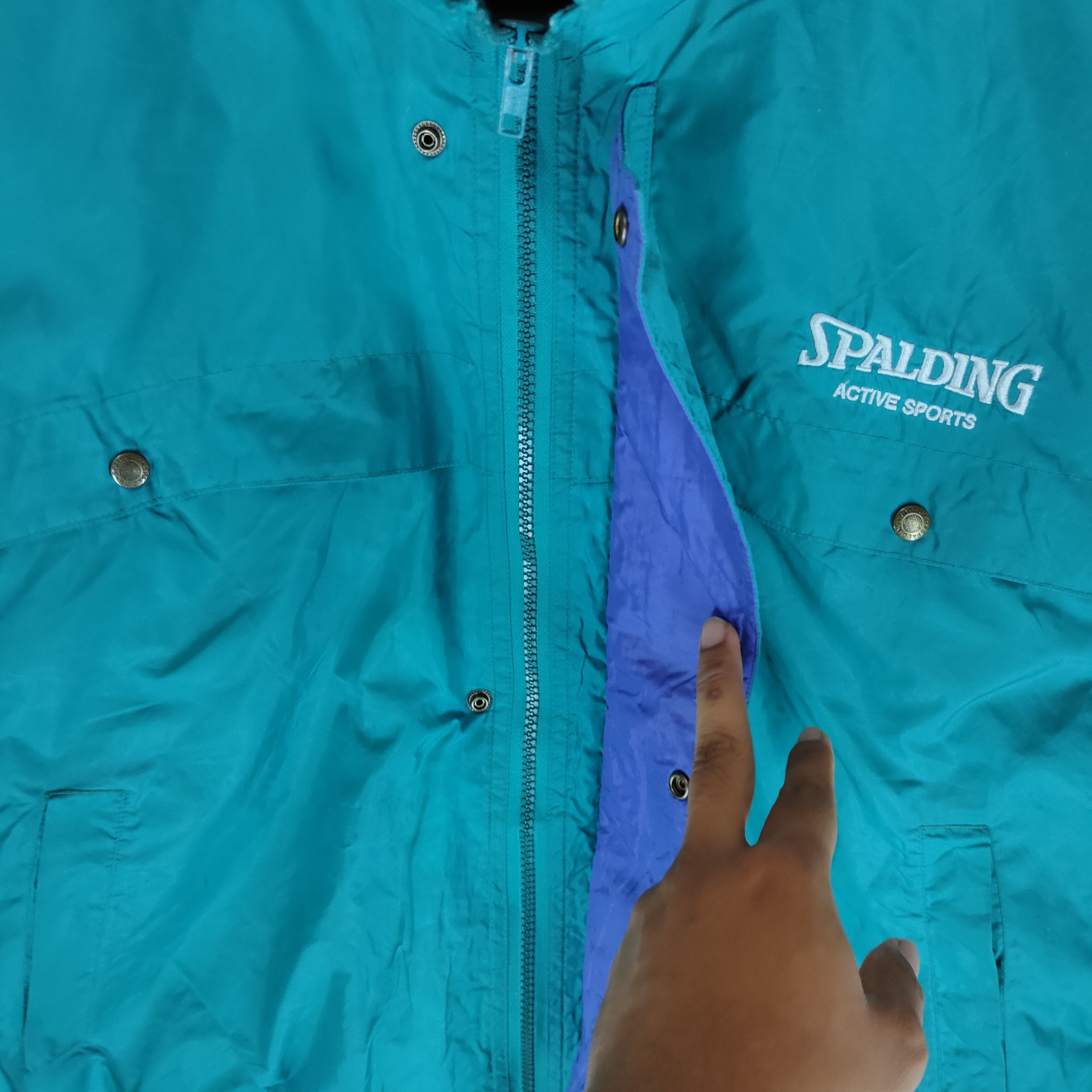Spalding SPALDING Satin Bomber Embroidery Logo Hidden Hoodie Size US L / EU 52-54 / 3 - 4 Thumbnail